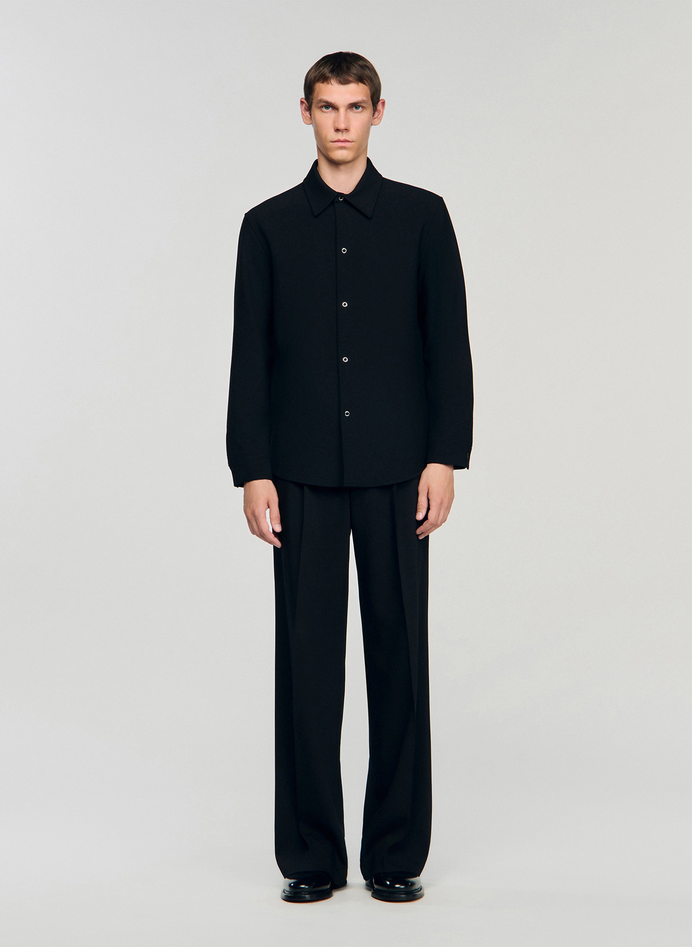 Chemise droite à col classique SANDRO Noir