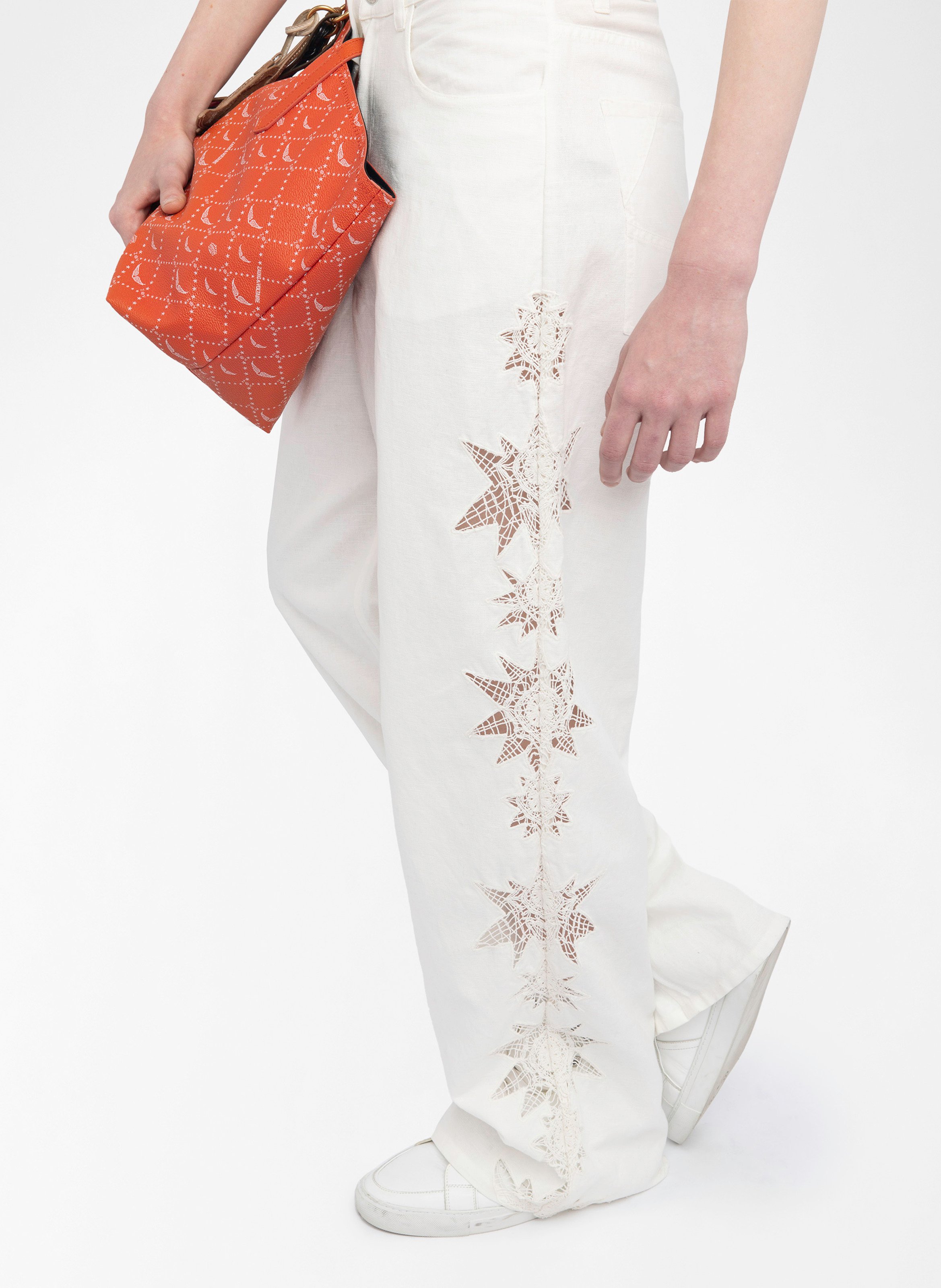 Pantalon large en lin mélangé elfy ZADIG&VOLTAIRE Blanc