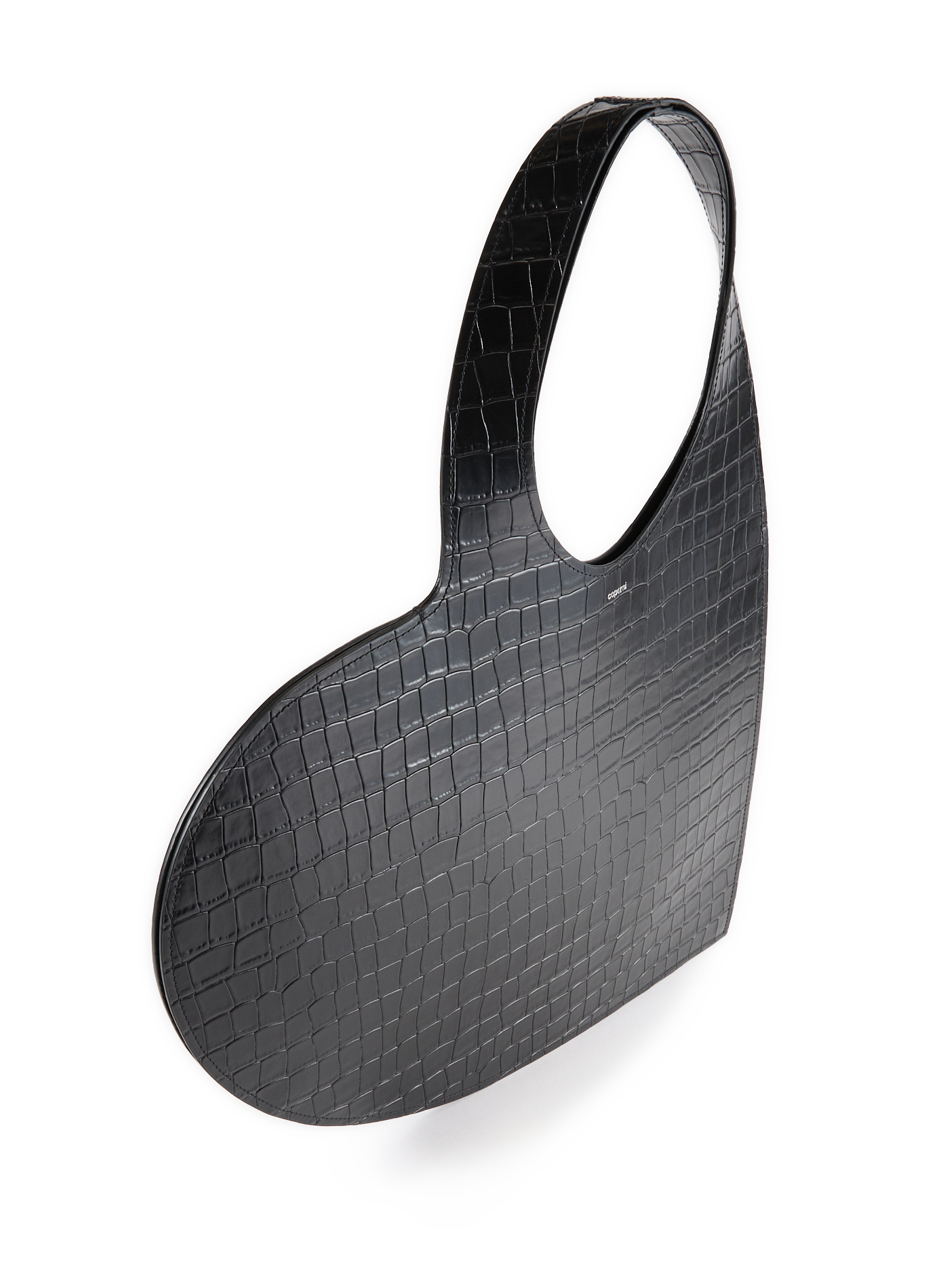 Crocodile leather heart shoulder bag COPERNI Black