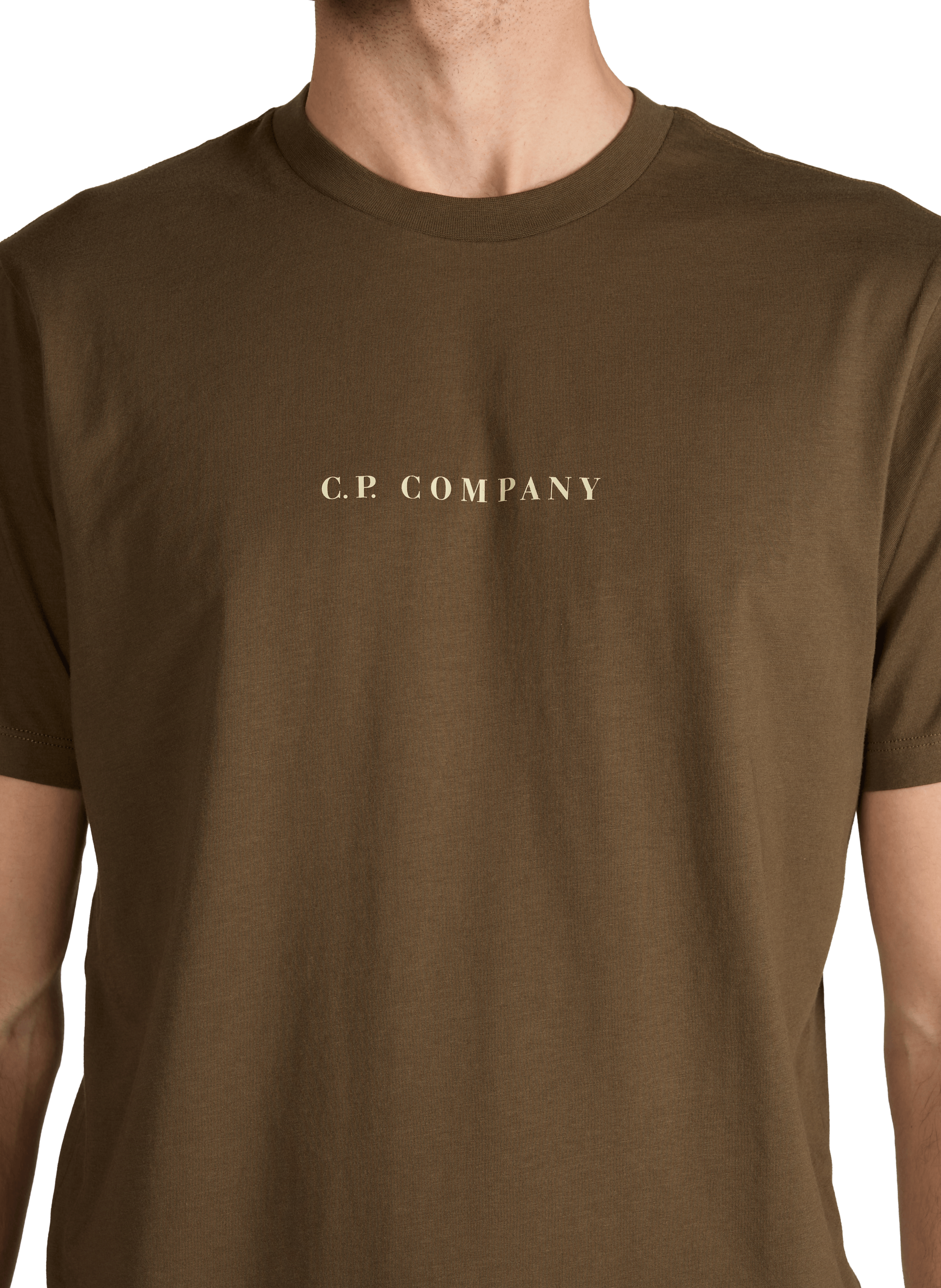 T-shirt à logo en coton CP COMPANY Kaki