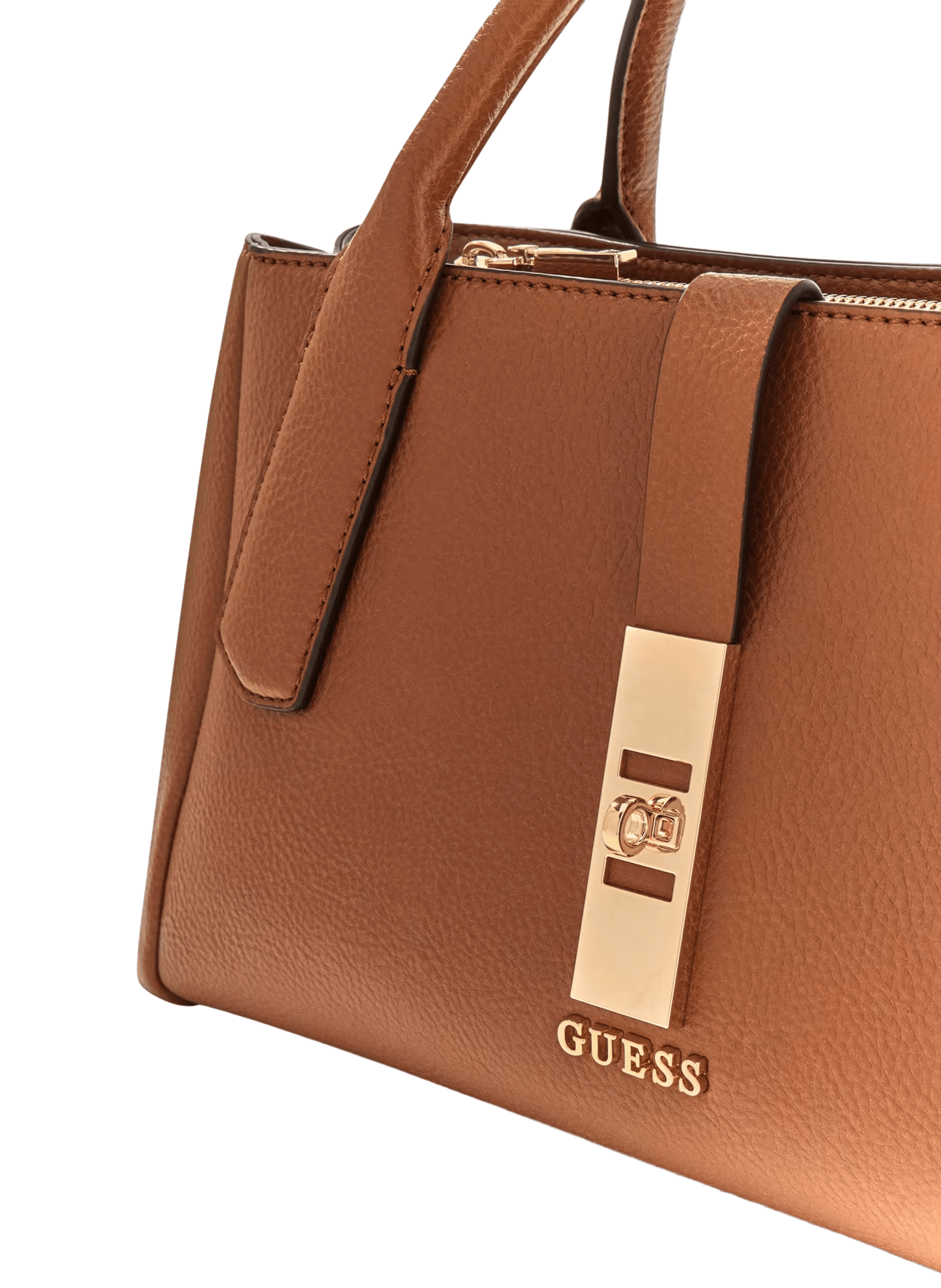 Handbag with leather-effect charms Brown