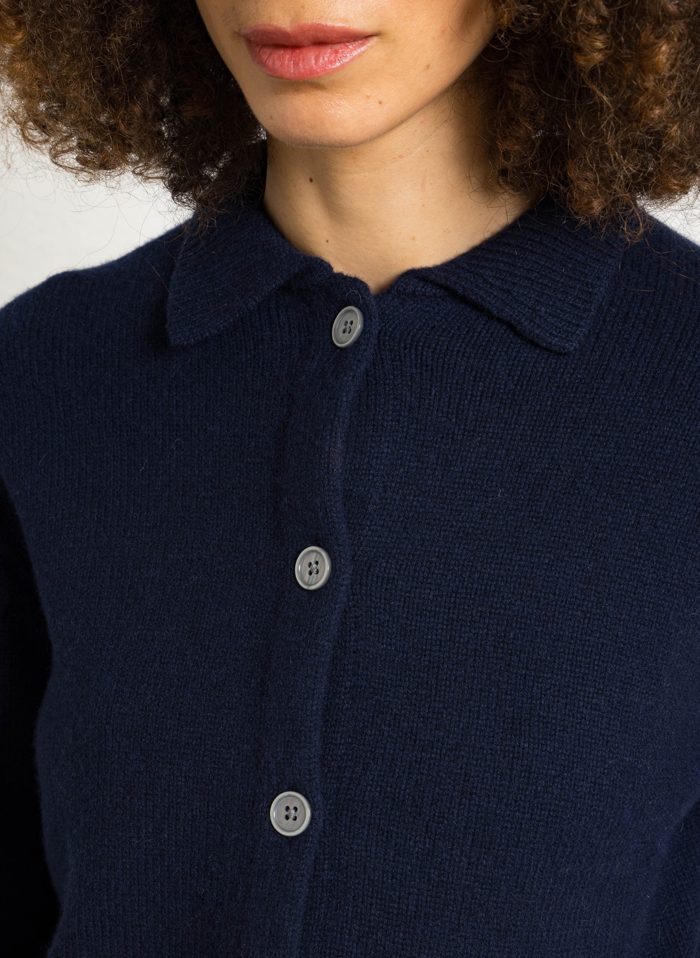 Cardigan court uni en laine peter MAISON 123 Bleu