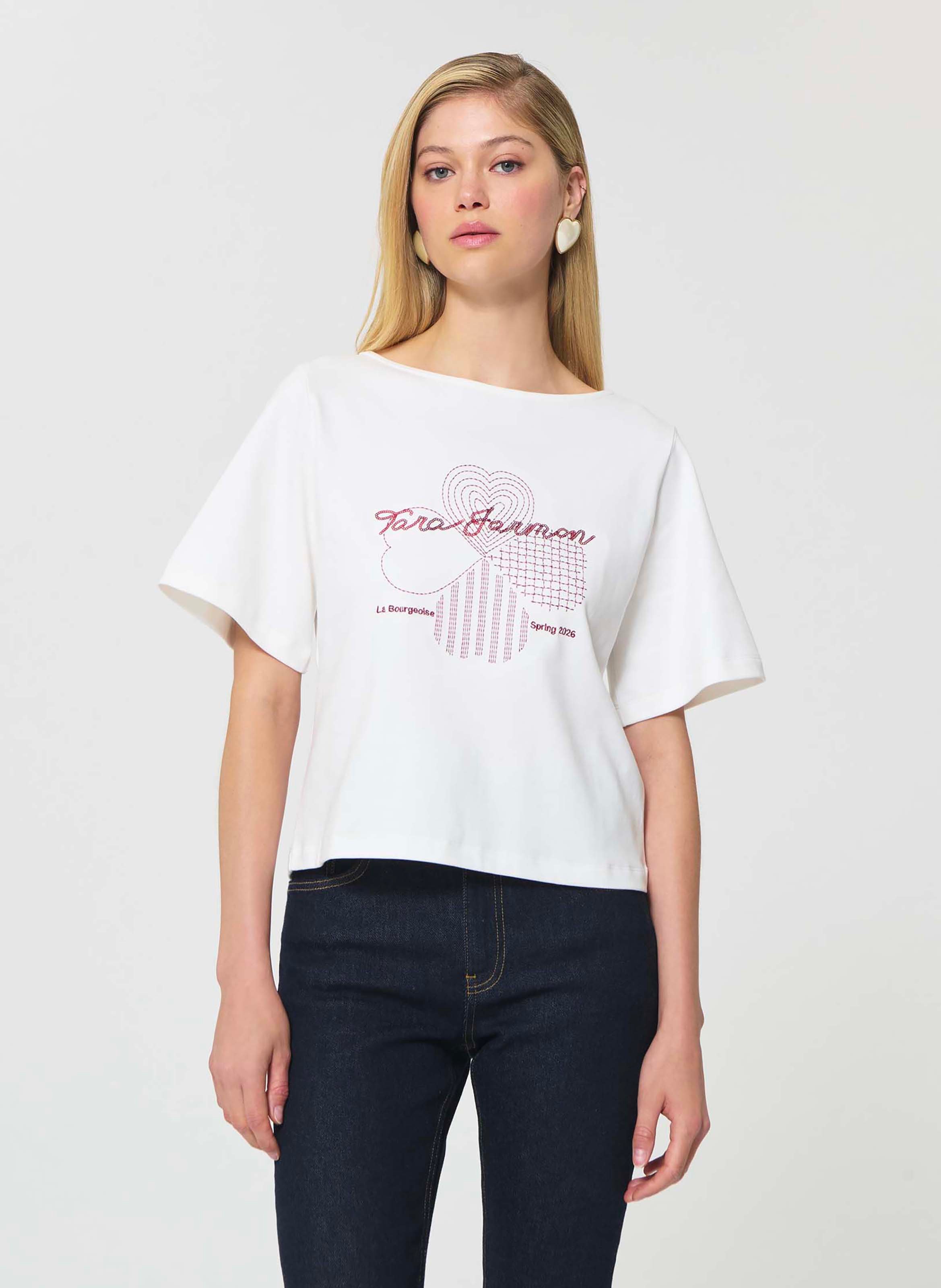 T-shirt taraclover TARA JARMON Blanc