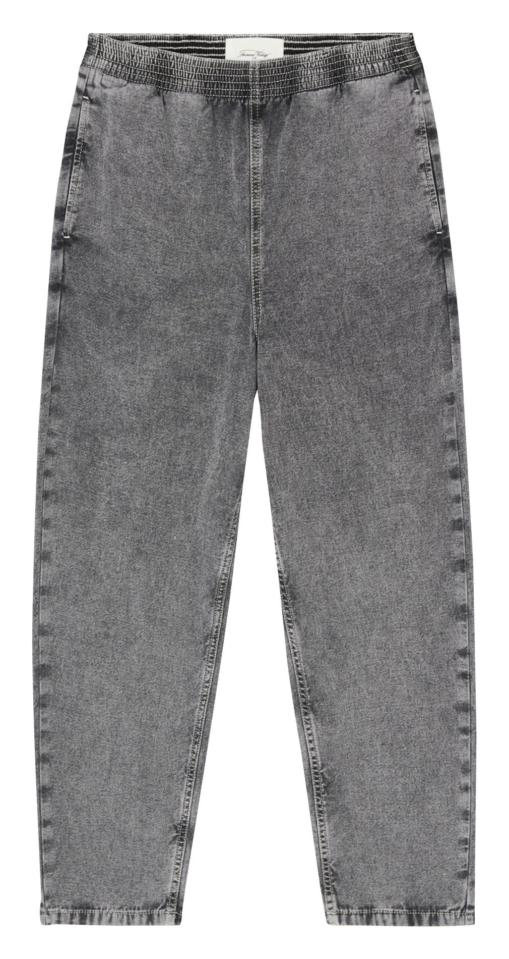 Jean droit taille haute en coton jazy AMERICAN VINTAGE Gris