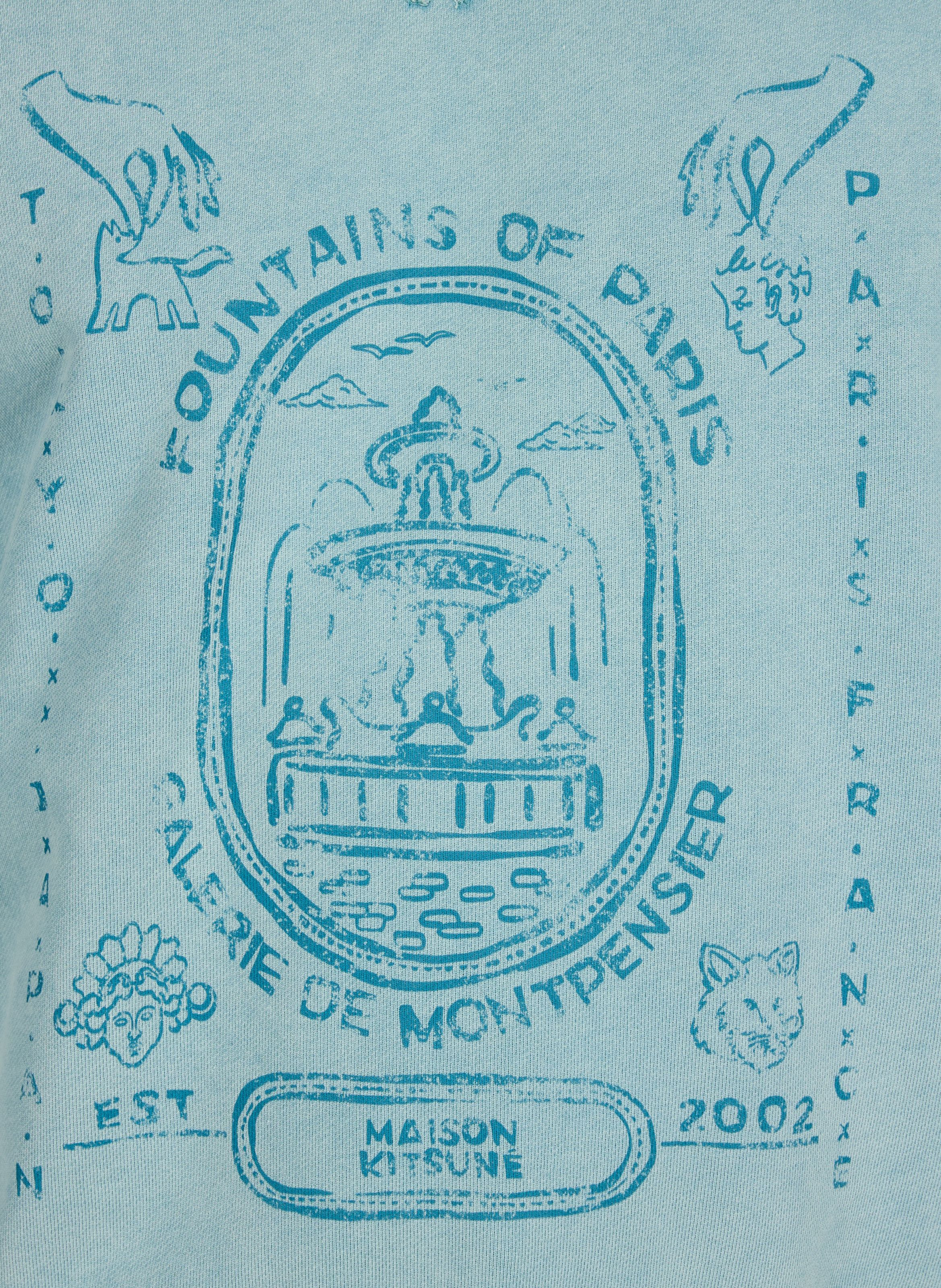 Oversized printed sweatshirt in blended cotton MAISON KITSUNÉ Blue