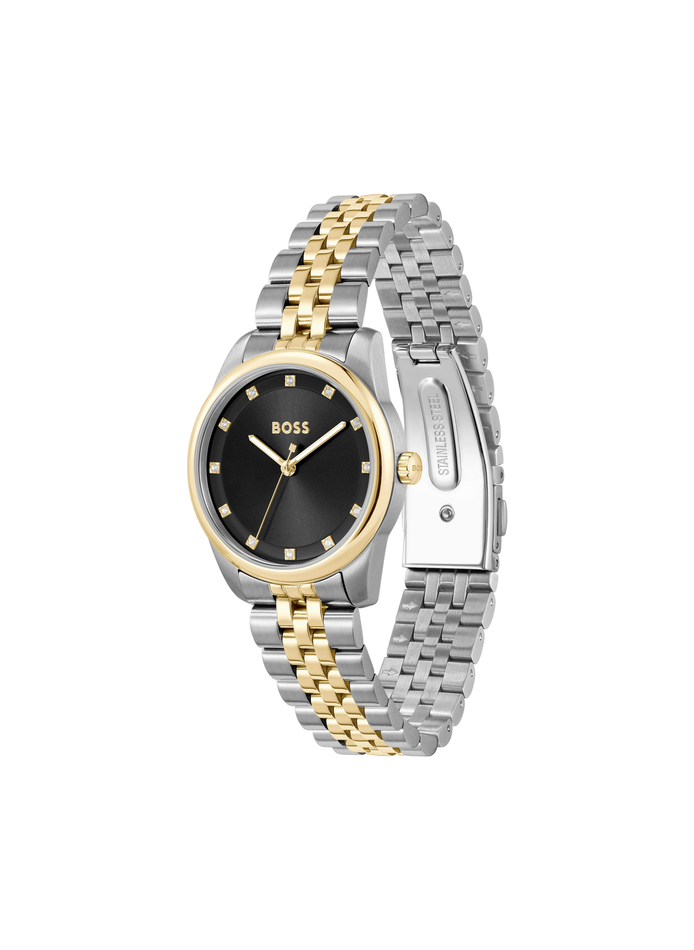 Montre quartz Graceful Precious en acier inoxydable BOSS MONTRES Noir