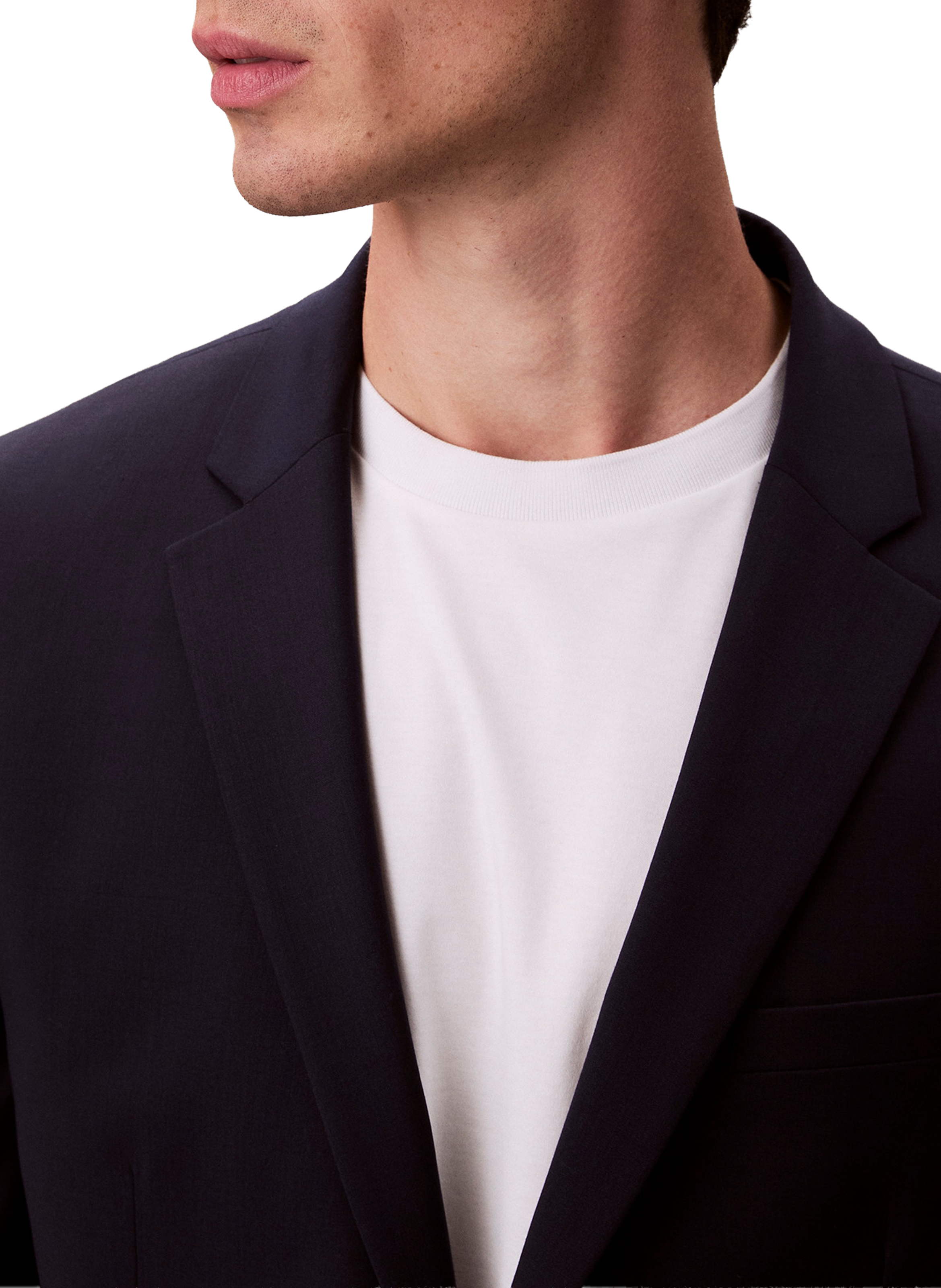Veste tailleur droite unie en laine CALVIN KLEIN Bleu