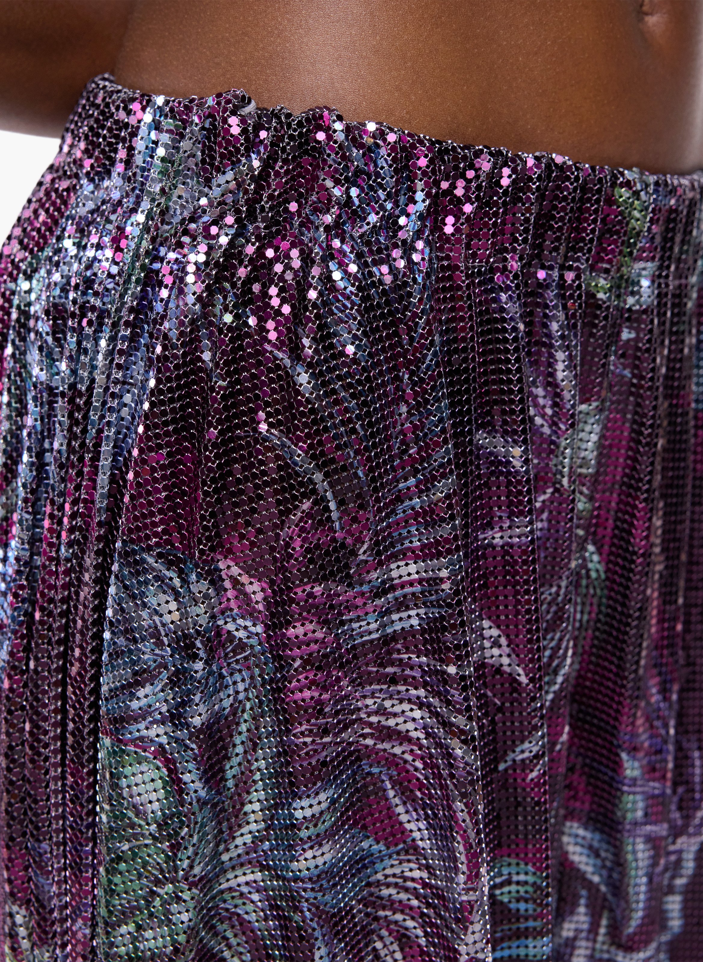 Short en mesh à imprimé palmiers RABANNE Bleu