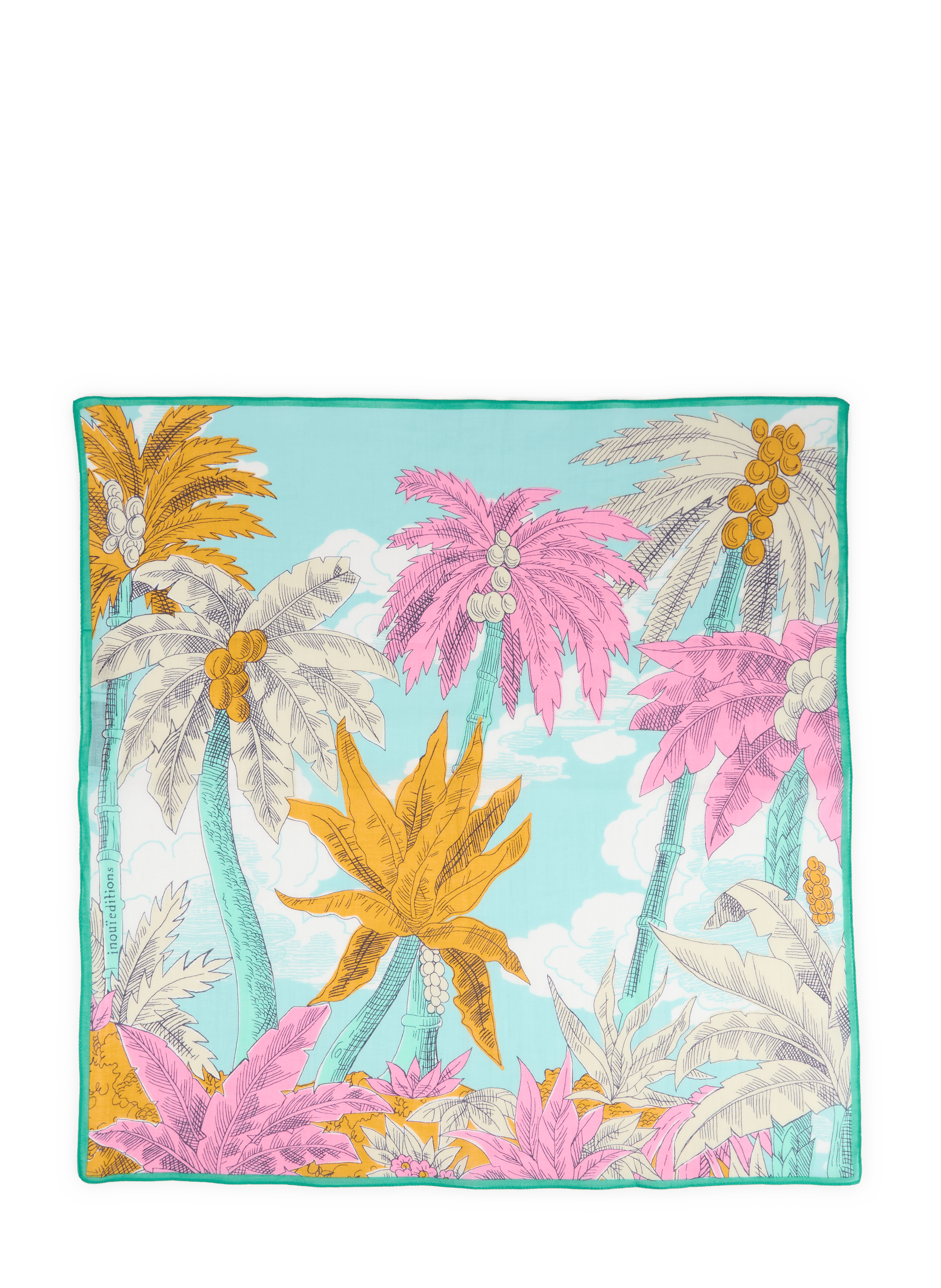 Foulard imprimé Robinson en coton  INOUITOOSH Bleu