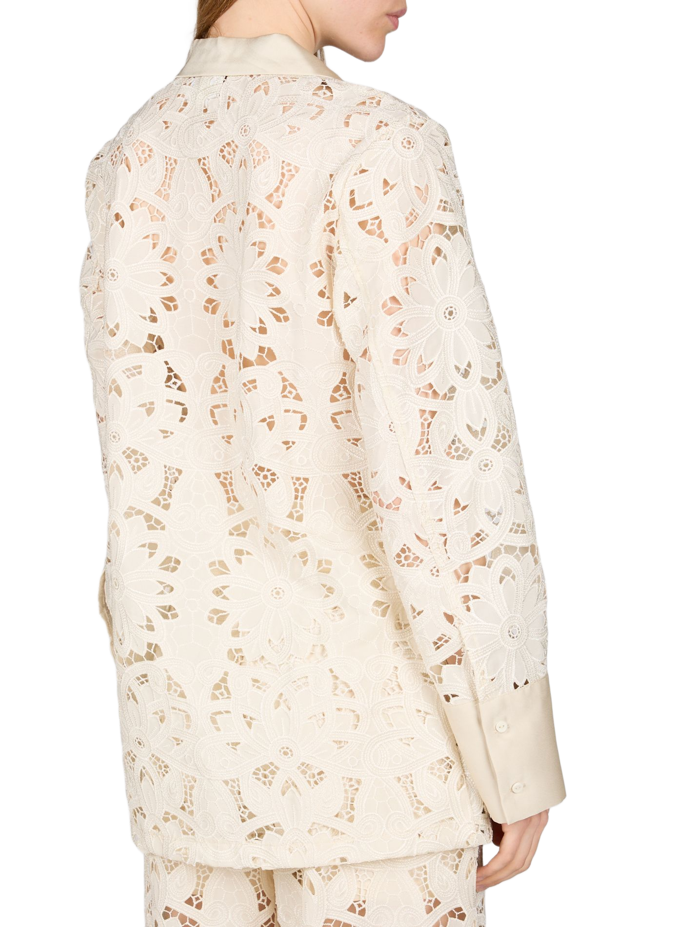 Long-sleeved lace shirt ROUGE EDIT Beige