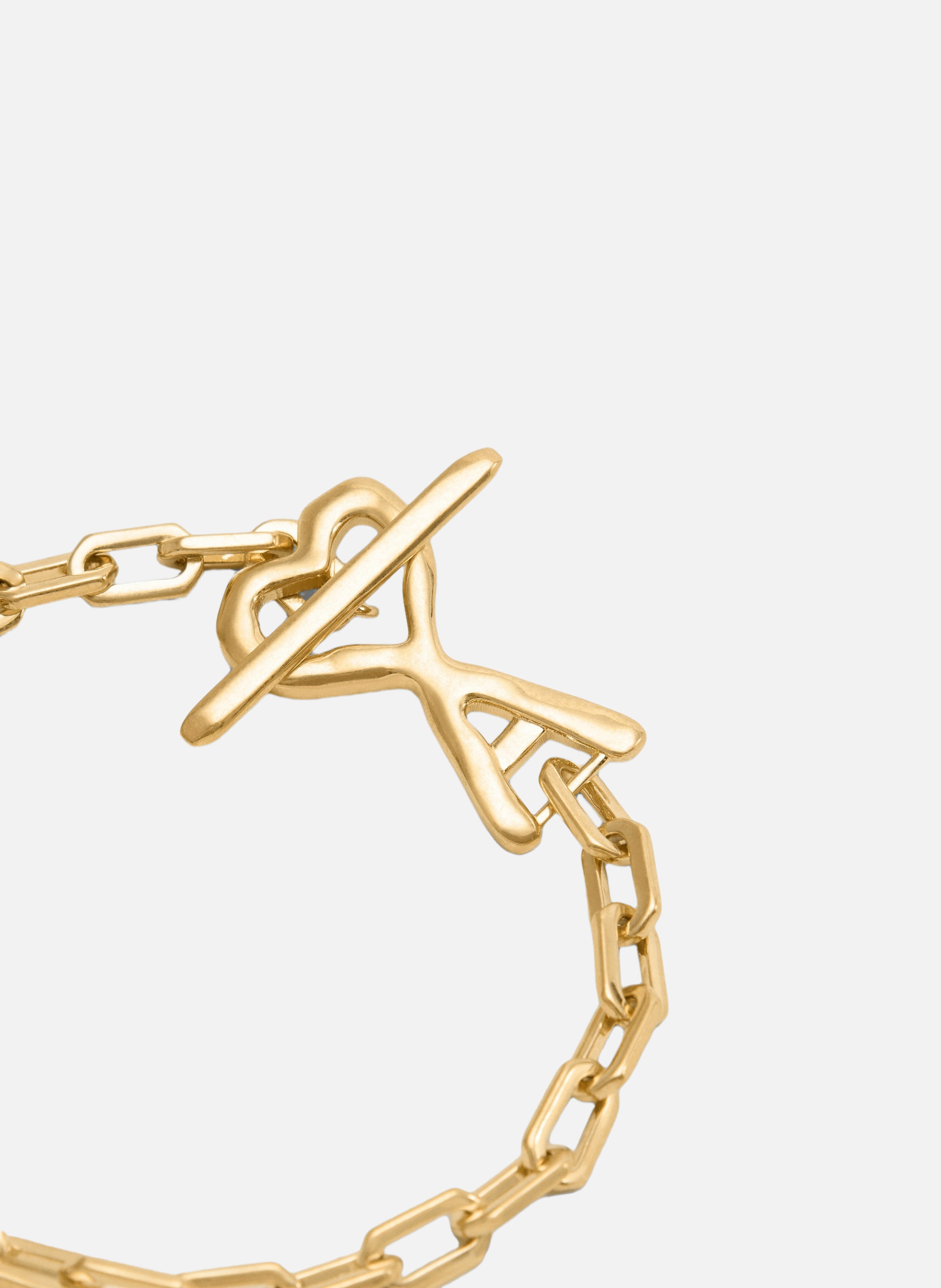 Bracelet  ami de coeur martelé en laiton unisexe Jaune