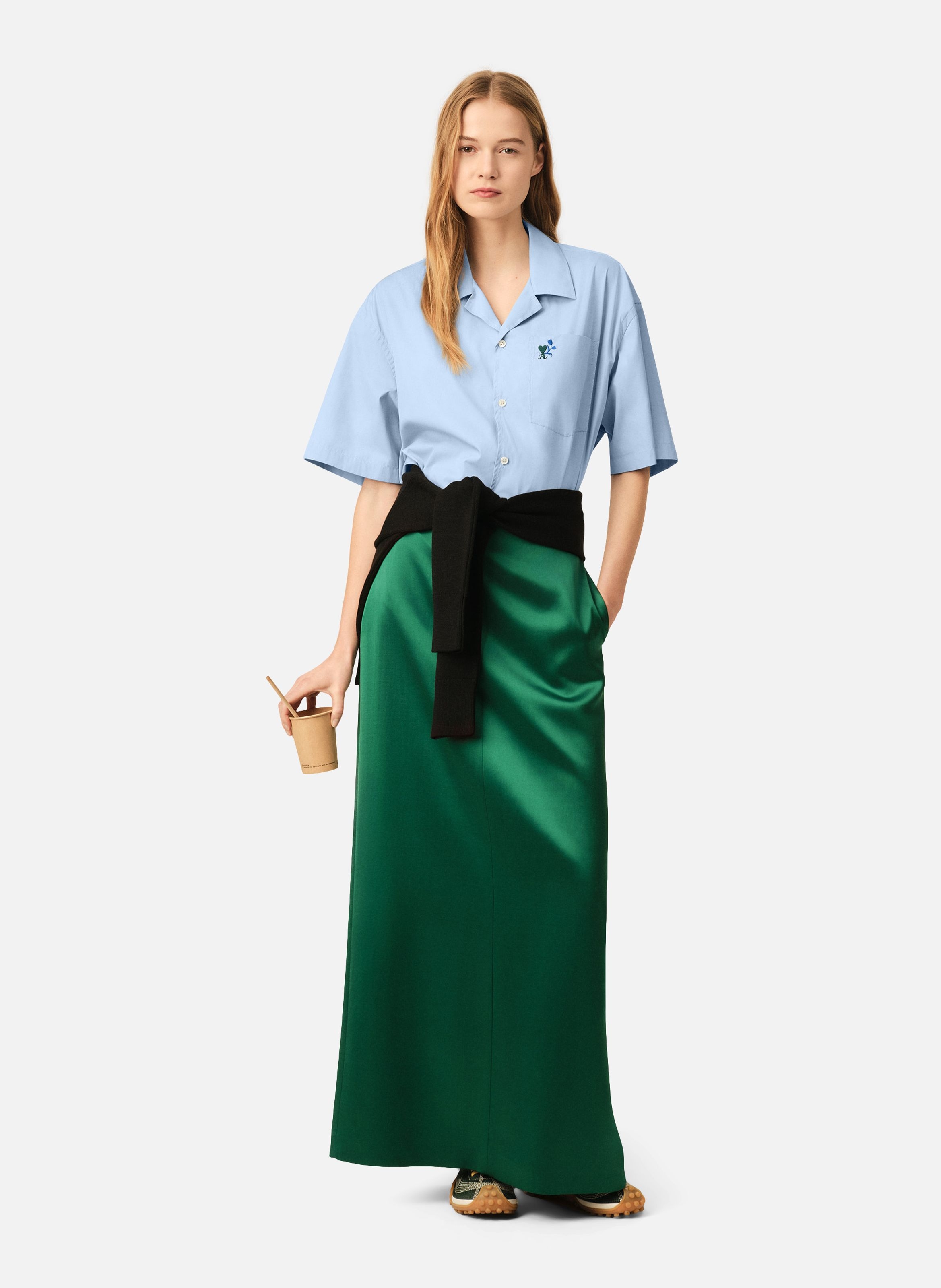 Chemise boxy manches courtes ami de coeur tulipe unisexe en coton AMI PARIS Bleu