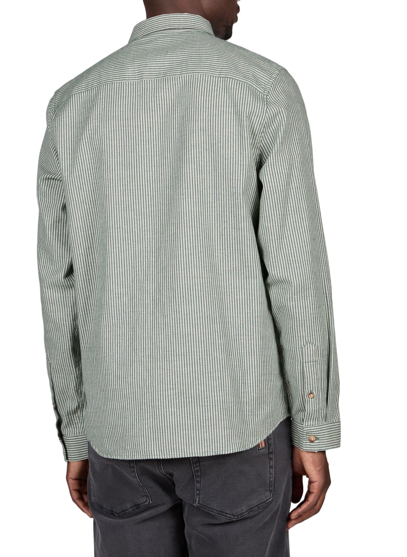 Long-sleeved striped cotton shirt FAGUO Green