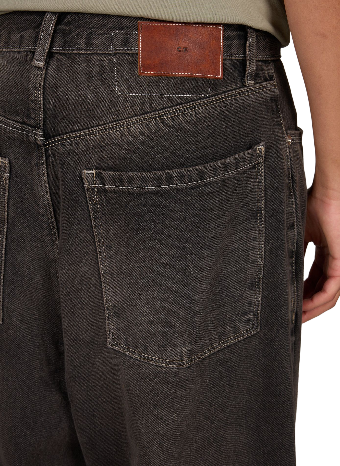 Pantalon droit en coton CAMIEL FORTGENS Gris