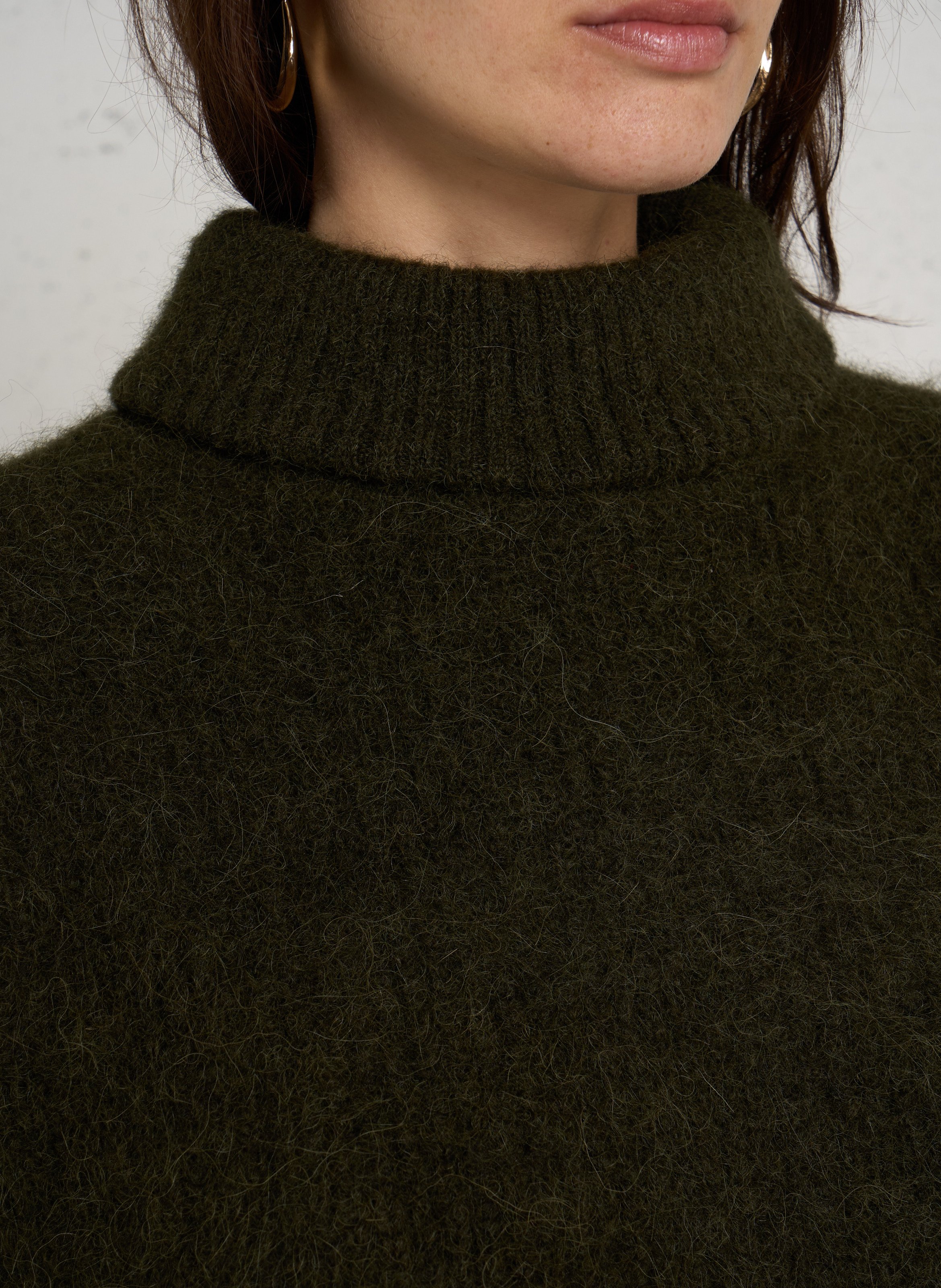 Pull col roulé ample azalee MAISON 123 Kaki