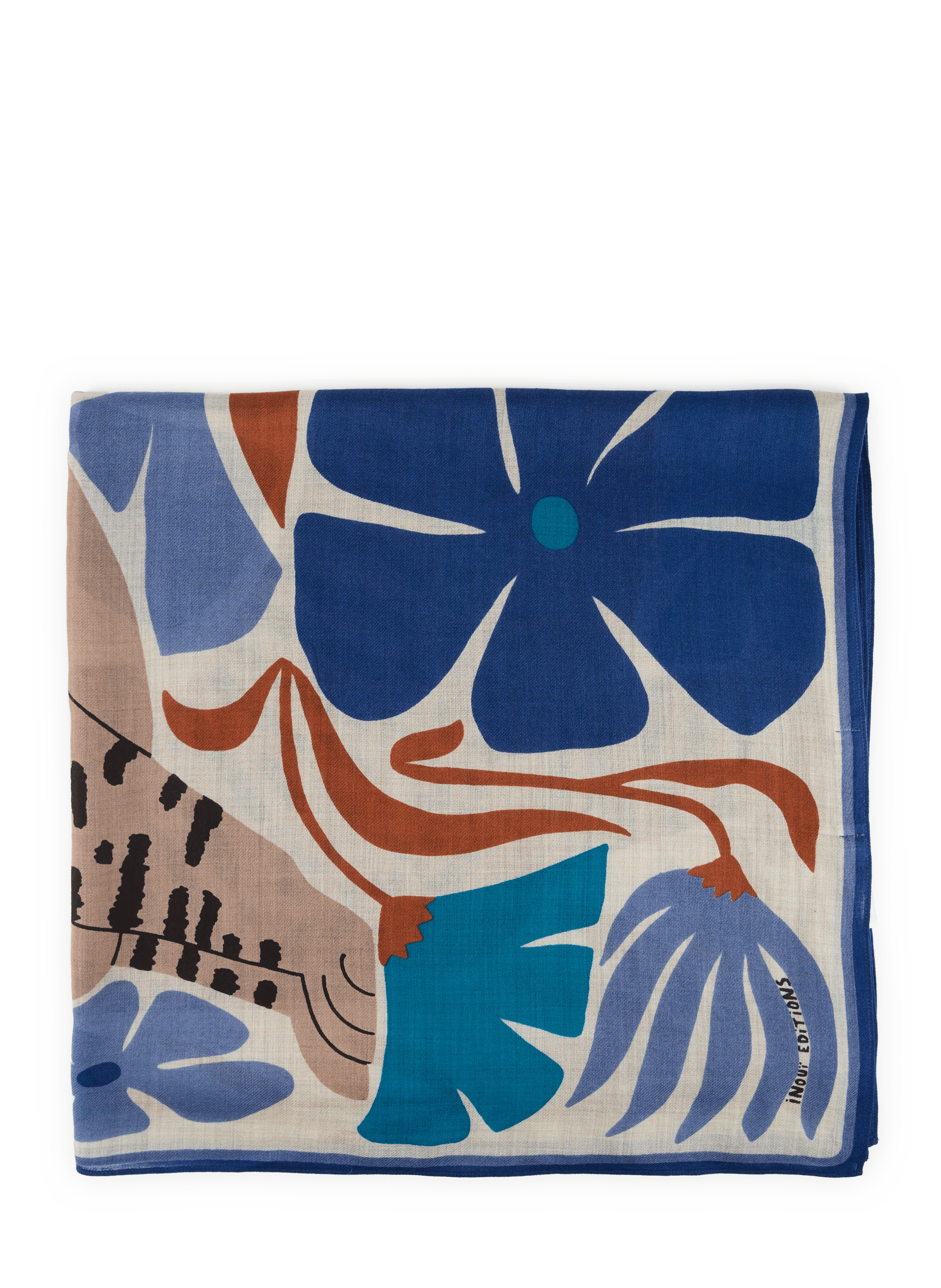 Bedrucktes Wolltuch INOUI EDITIONS Blau