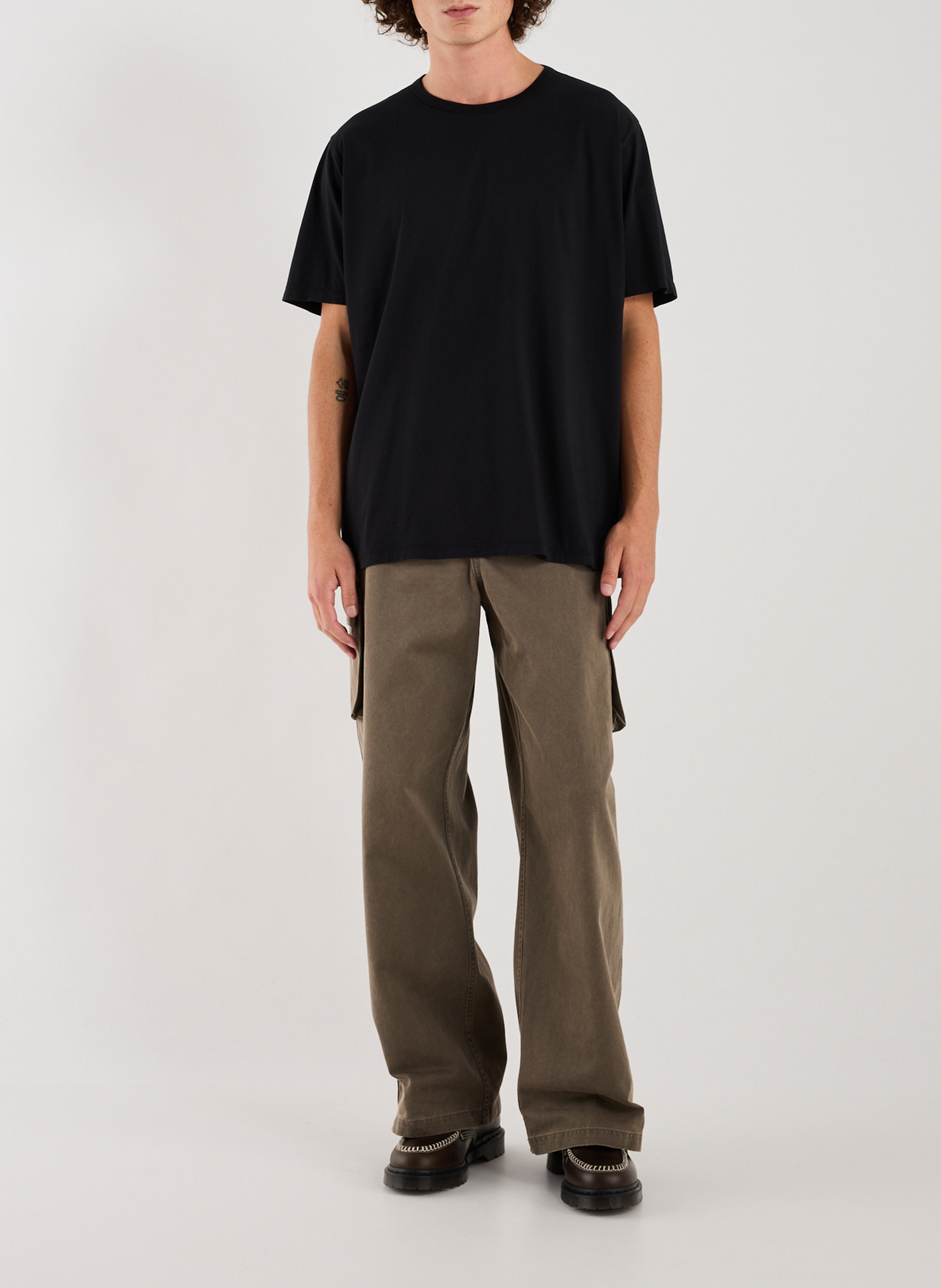 Gerader Baumwoll-T-Shirt OUR LEGACY Schwarz