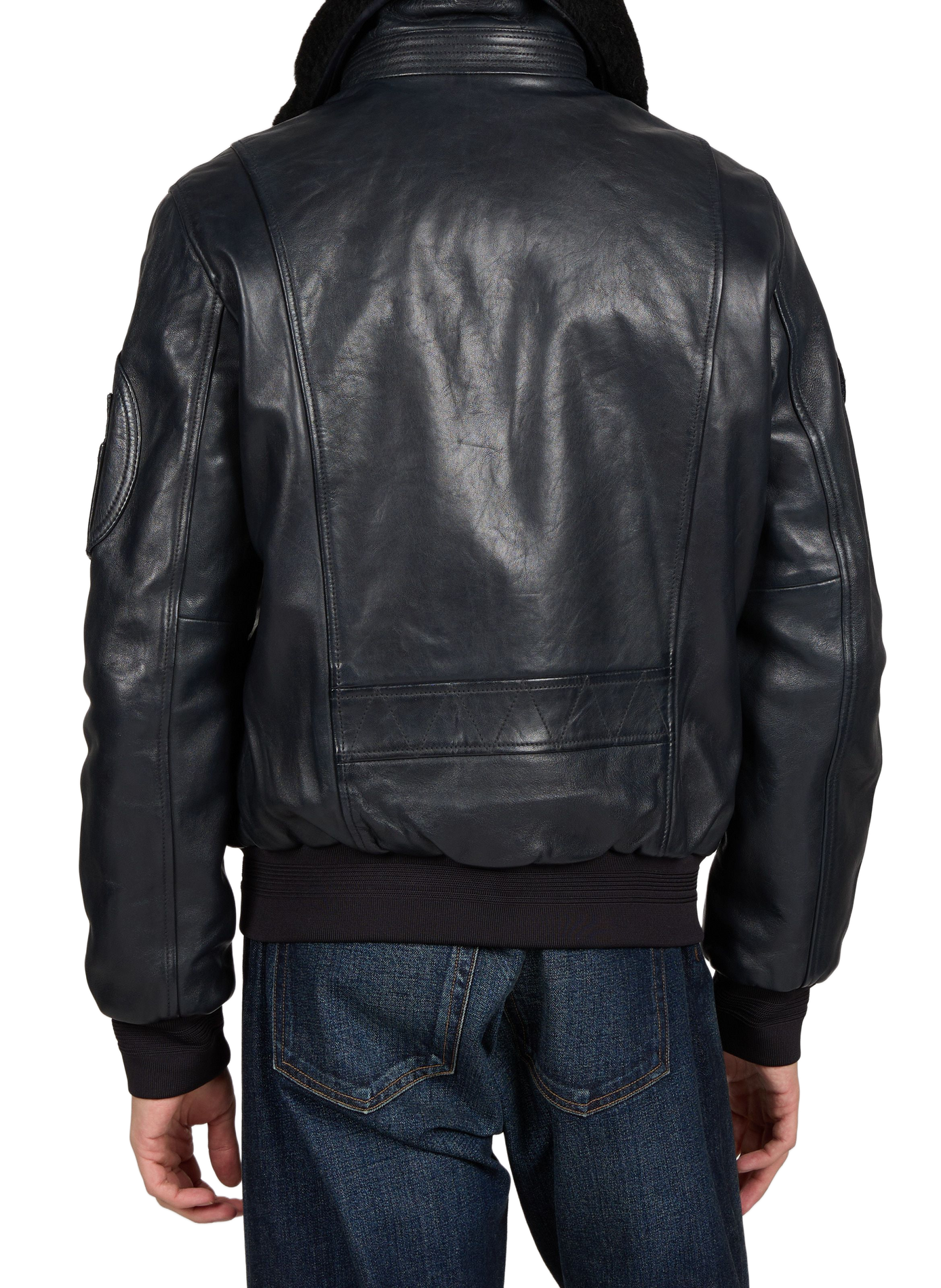 Classic leather jacket PATROUILLE DE FRANCE X REDSKINS Blue