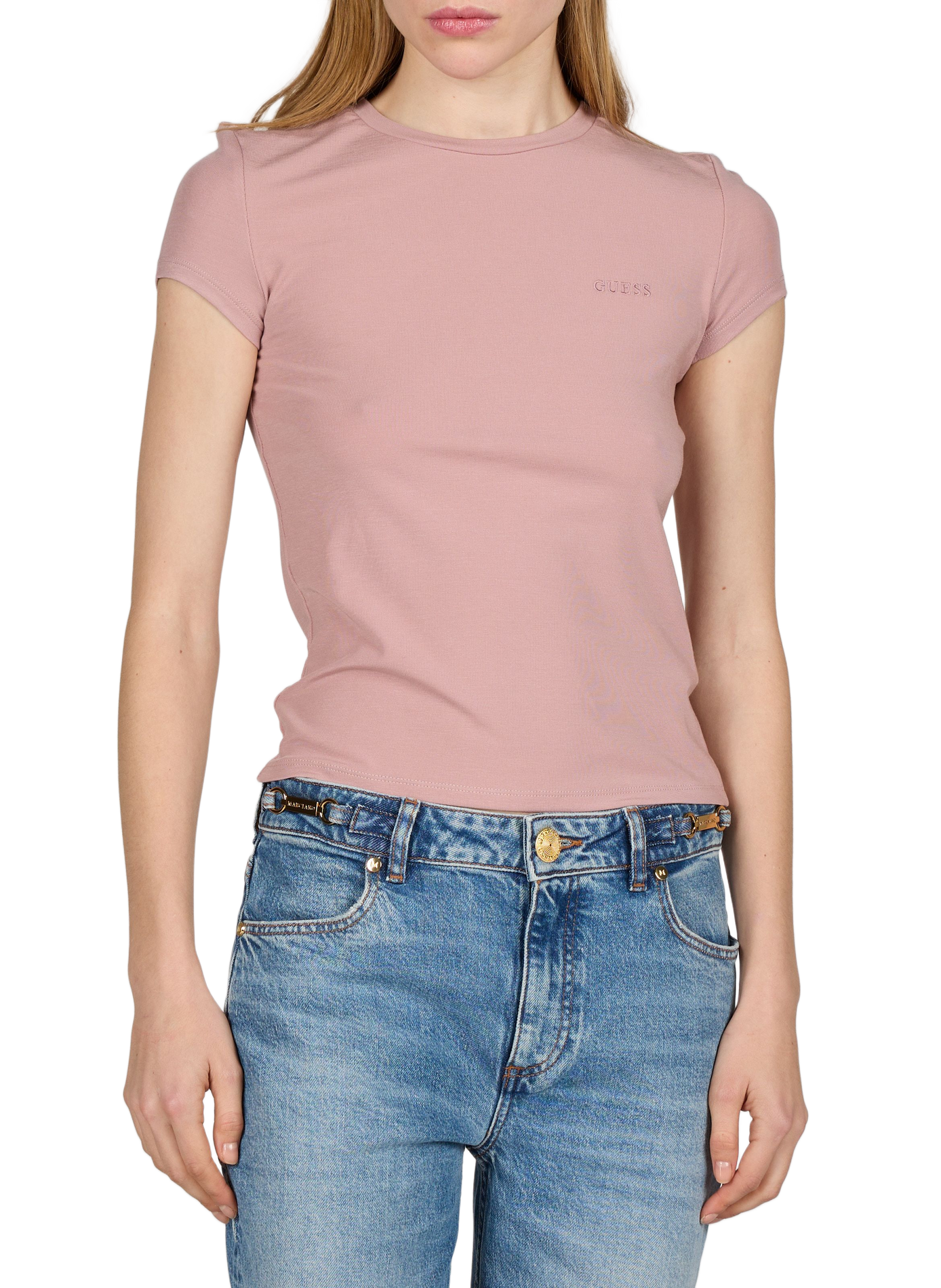 LOTUS plain crew-neck T-shirt GUESS Pink