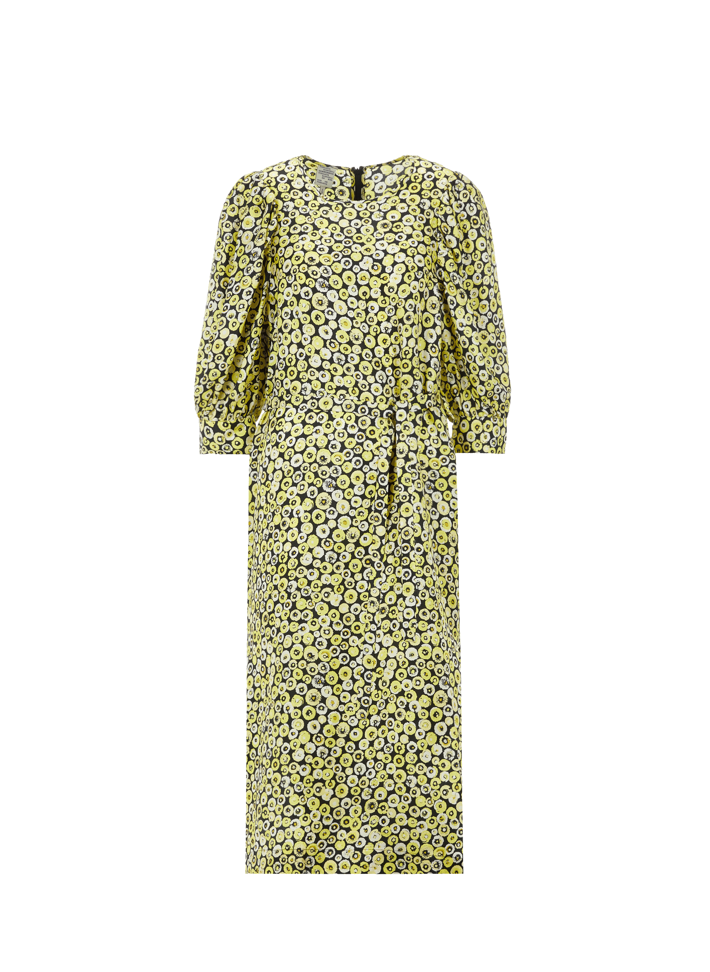 BAUM UND PFERDGARTEN Robe ample Alya imprimé dahlia en soie Jaune