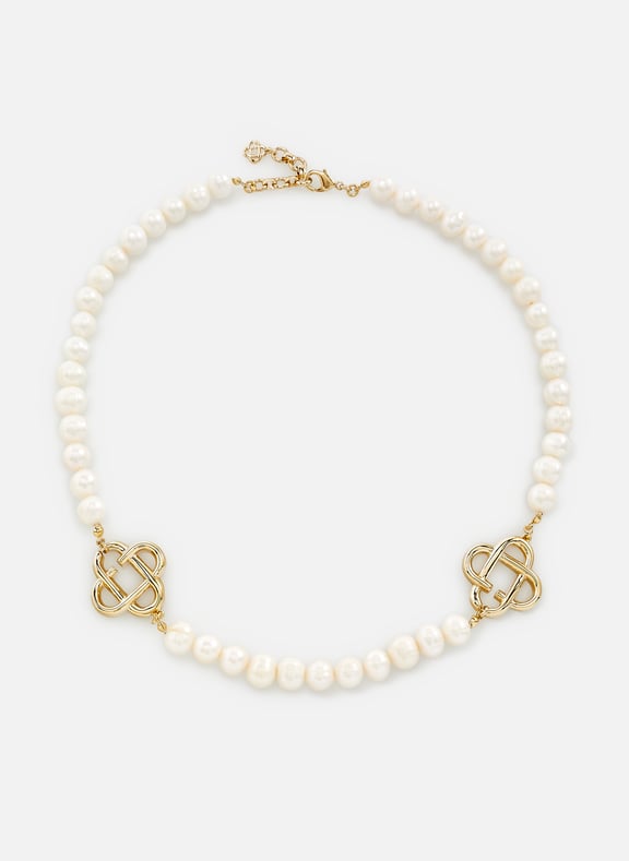 Laiton Pearl Necklace Golden by CASABLANCA PARIS CASABLANCA PARIS Laiton Pearl Necklace Golden