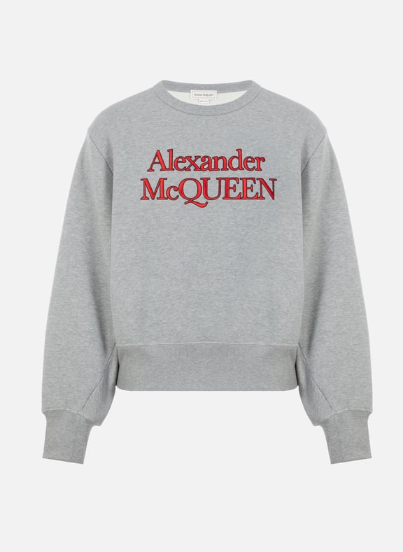Sweatshirt ample avec logo en coton Gris by ALEXANDER MCQUEEN ALEXANDER MCQUEEN Sweatshirt ample avec logo en coton Gris