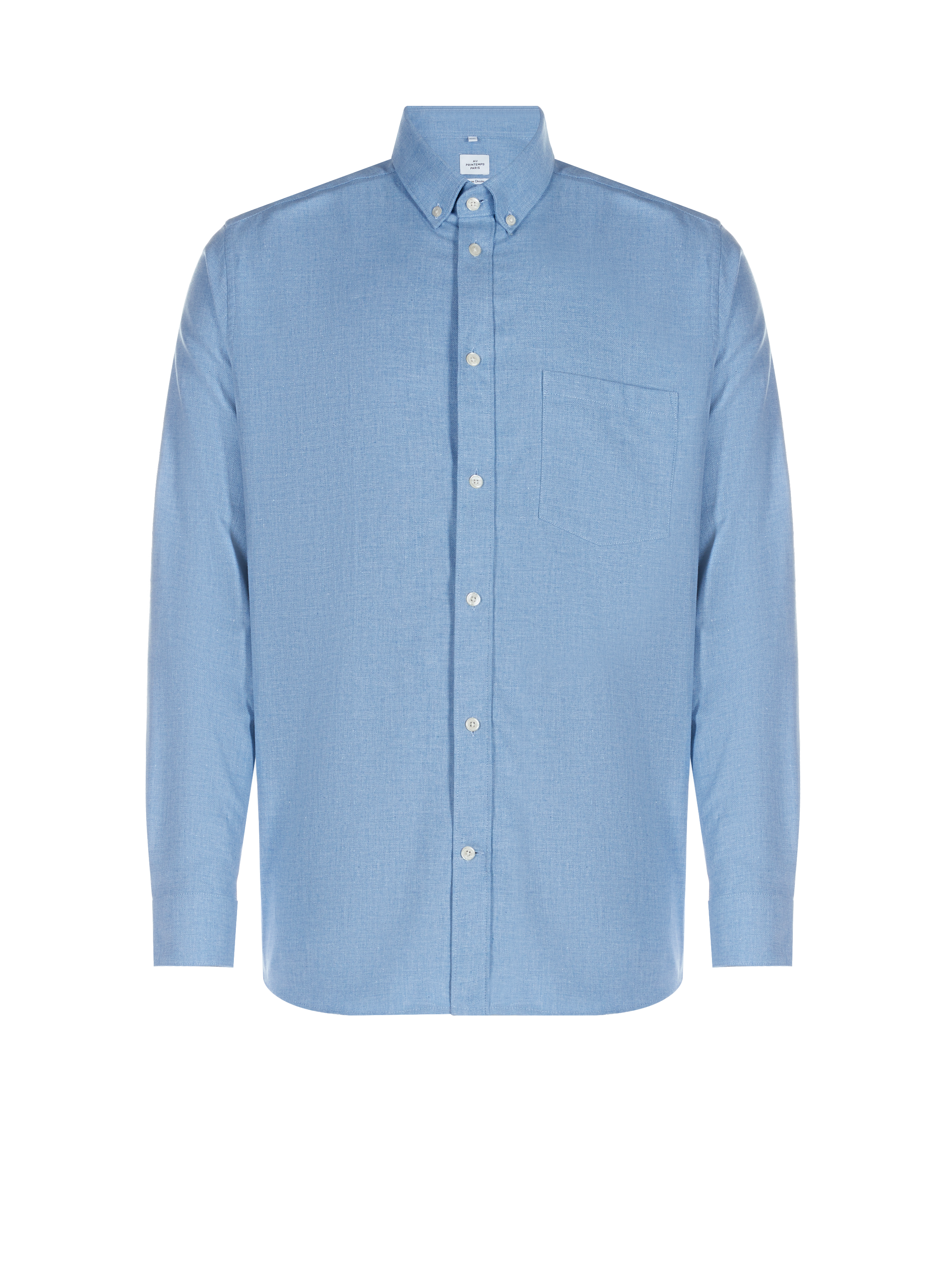 Chemise droite en coton CLANNEL-D Bleu