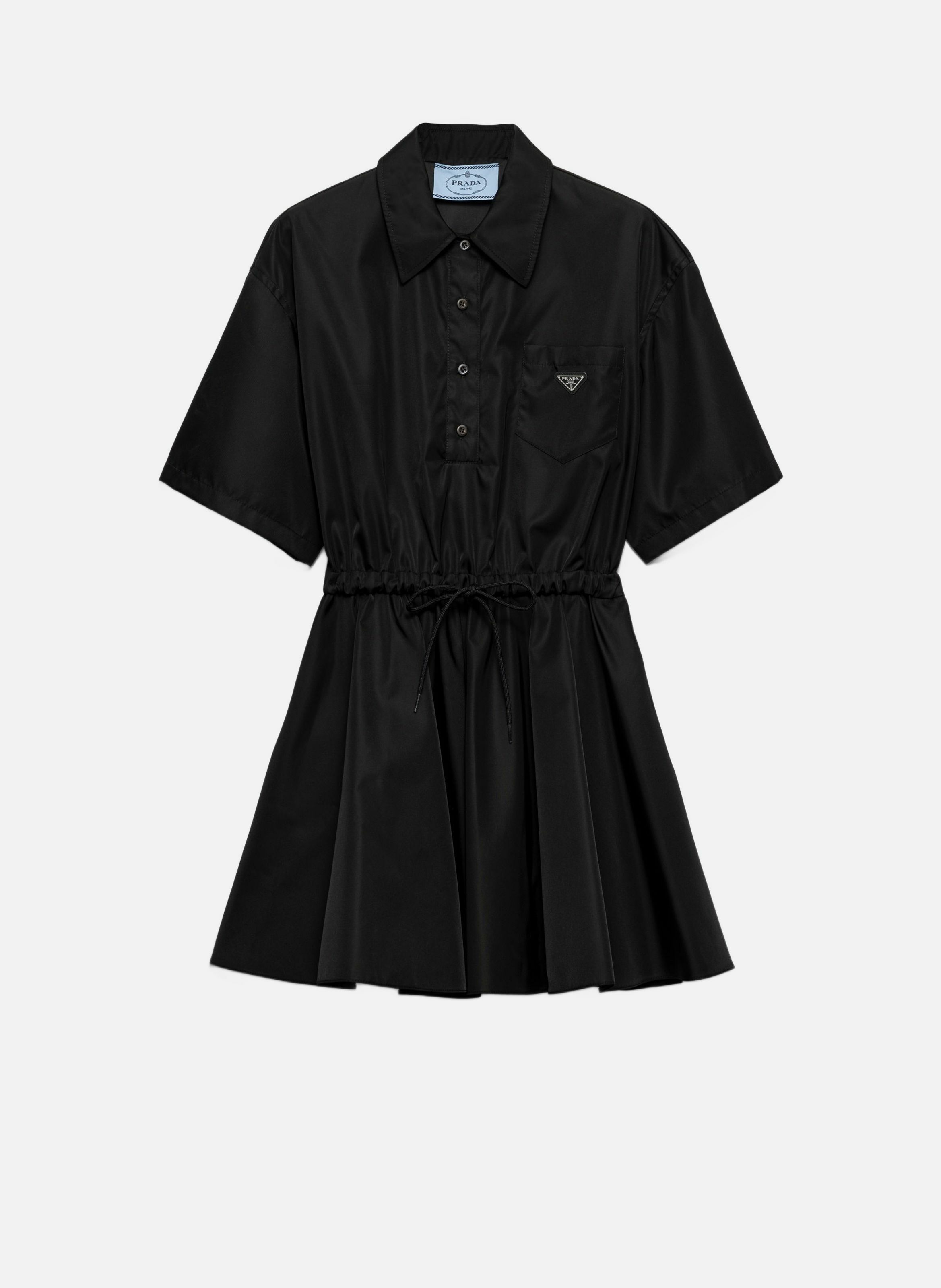 Robe à manches courtes en re-nylon PRADA Noir