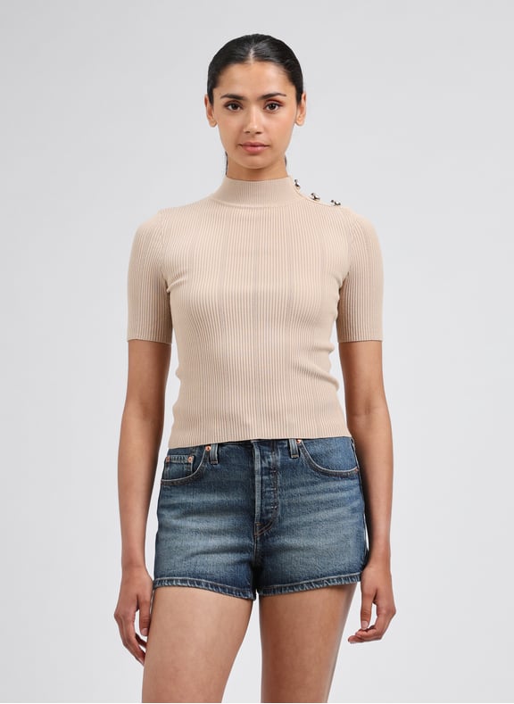 Ribbed Knit Top Marciano Brown by GUESS GUESS Ribbed Knit Top Marciano Brown