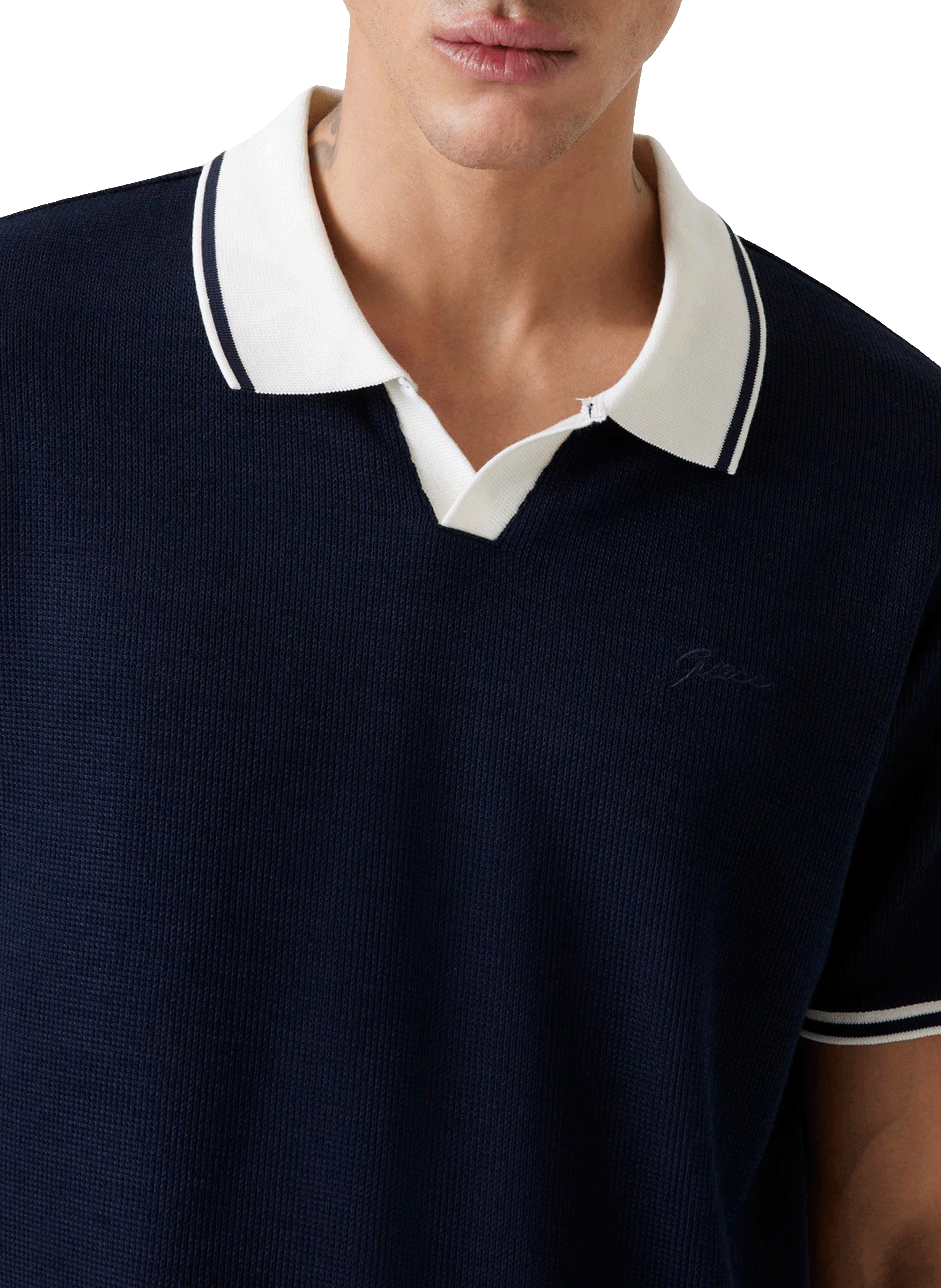 Polo col contrastant GUESS Bleu