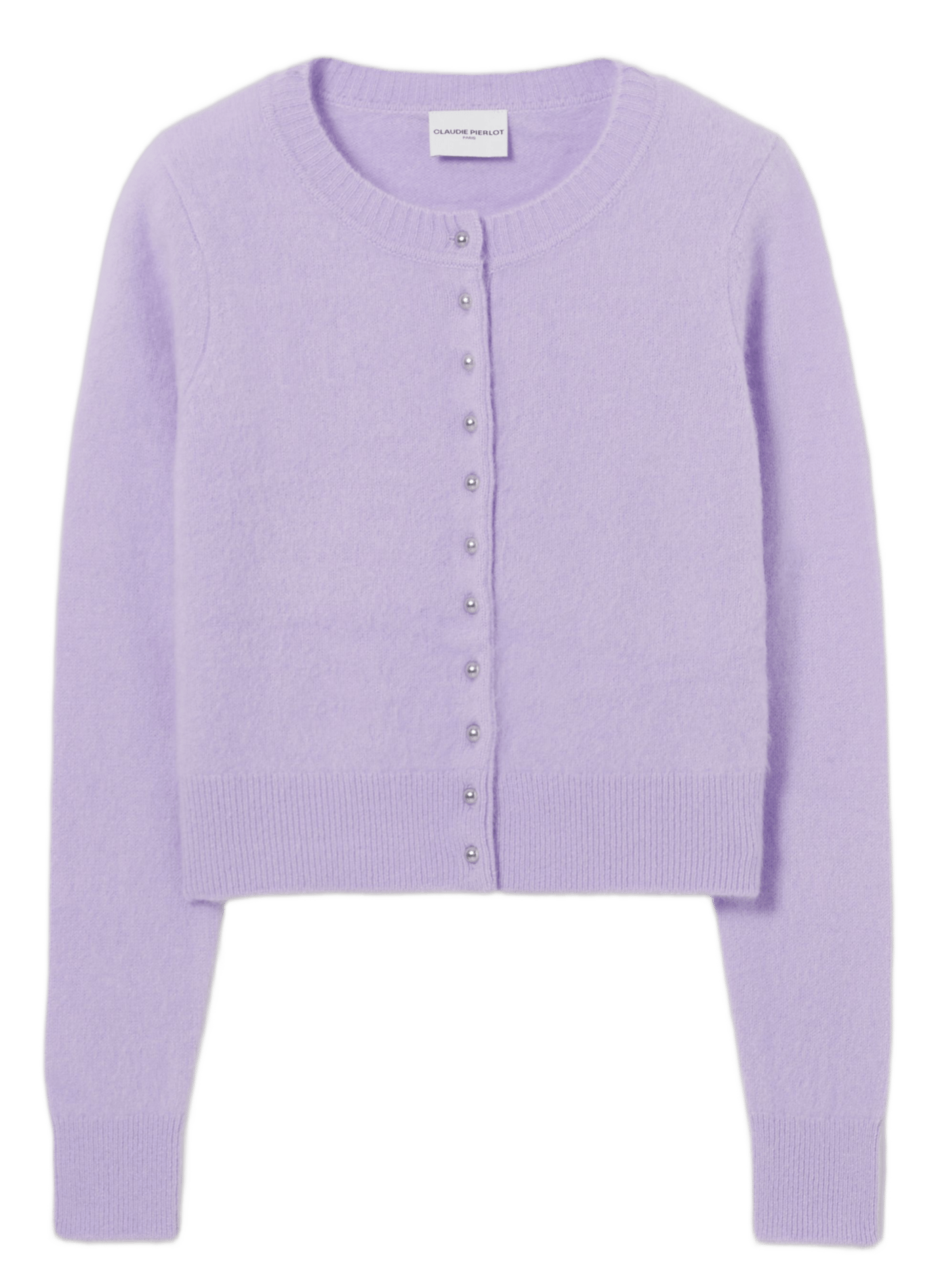 Gilet ocl rond en laine mélangée mochi CLAUDIE PIERLOT Violet