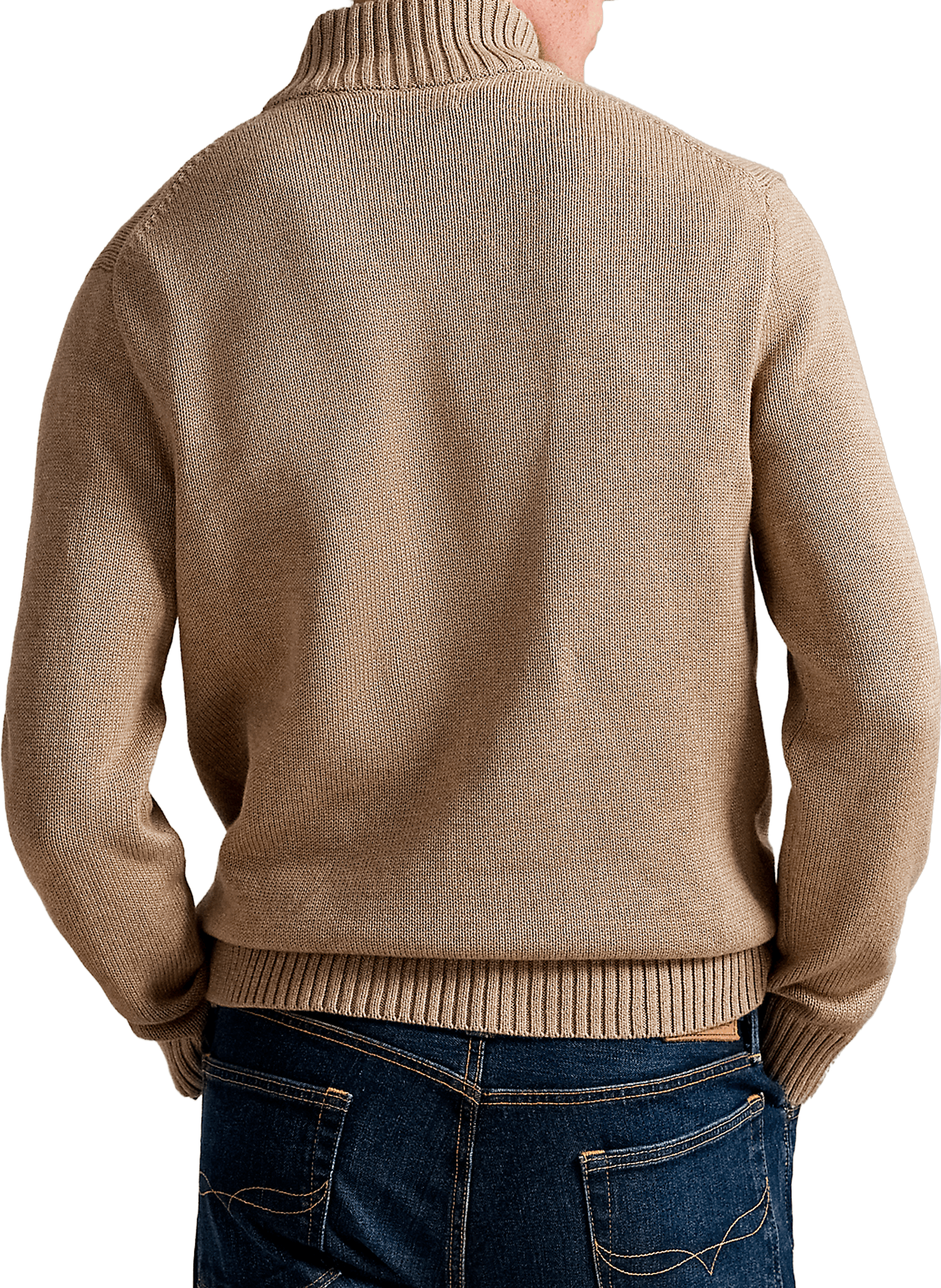 Funnel neck half-zip jumper POLO RALPH LAUREN Beige