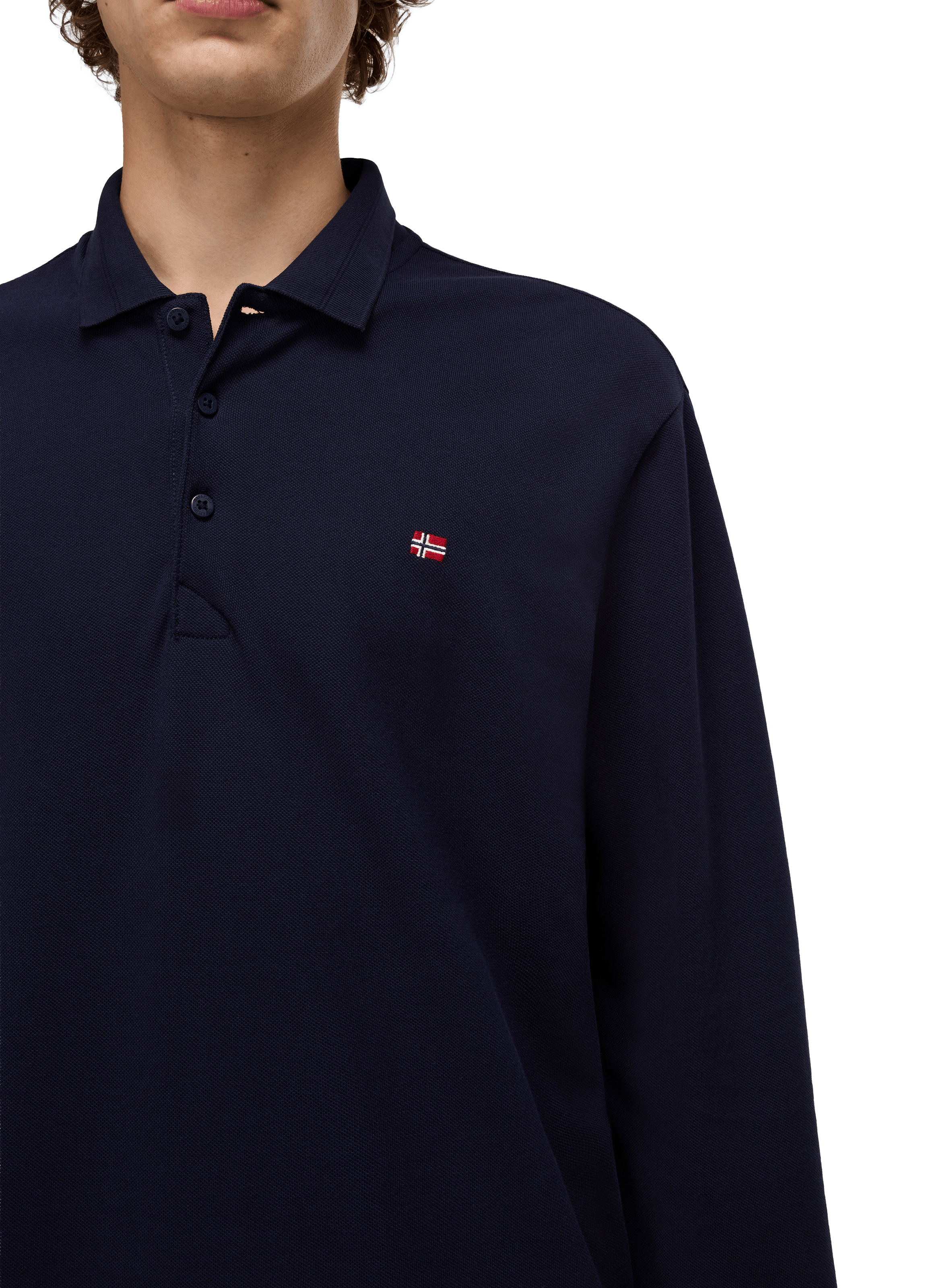 Long-sleeved cotton polo shirt NAPAPIJRI Blue