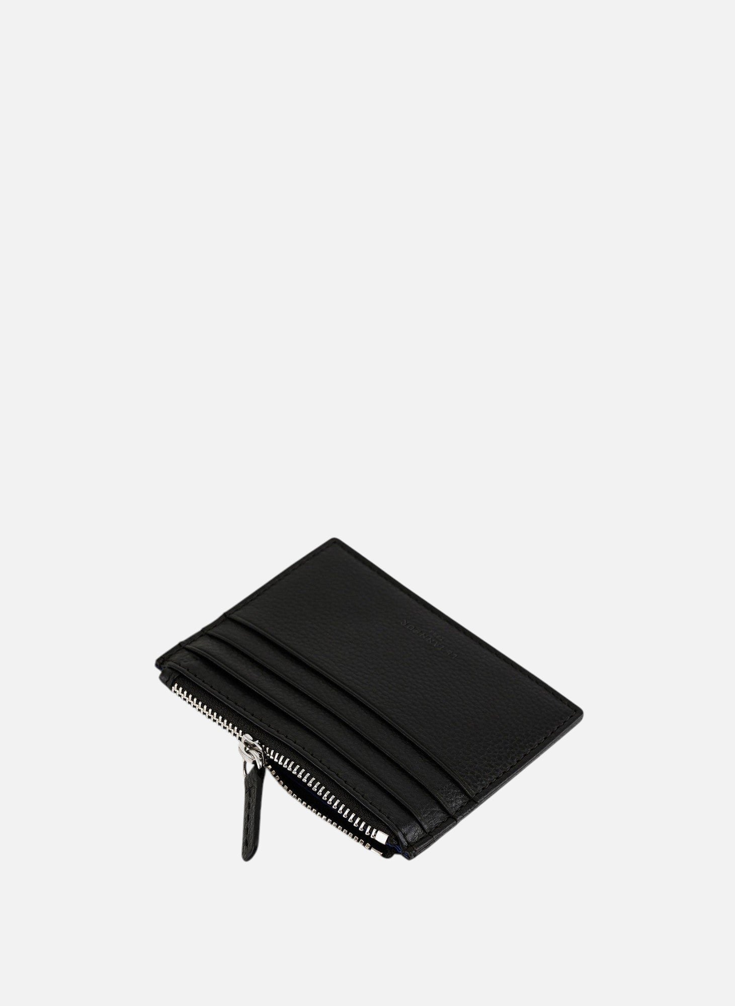 Porte cartes zippé charles en cuir grainé LE TANNEUR Noir