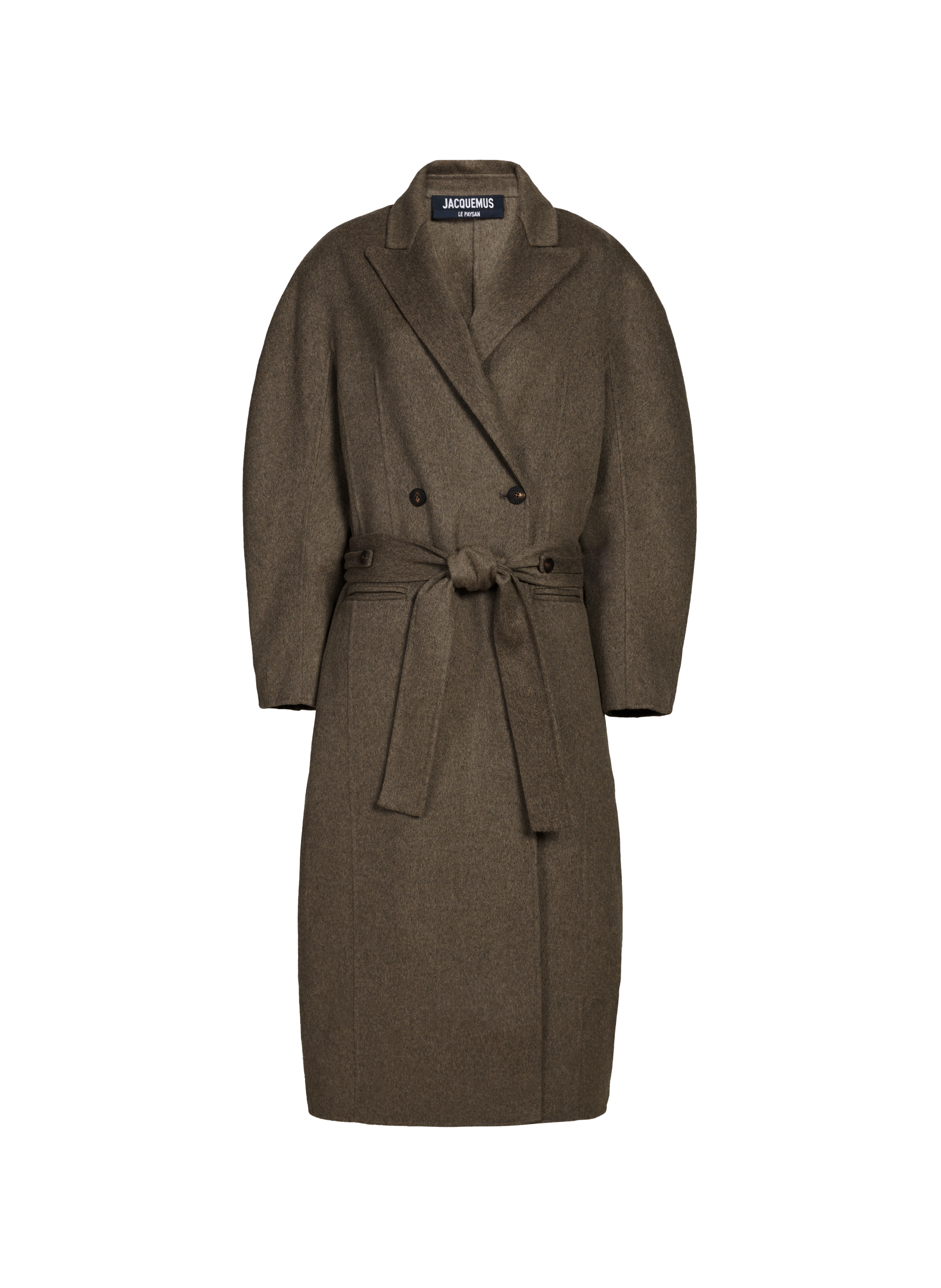 Long tailored collar coat in blended cotton JACQUEMUS Grey