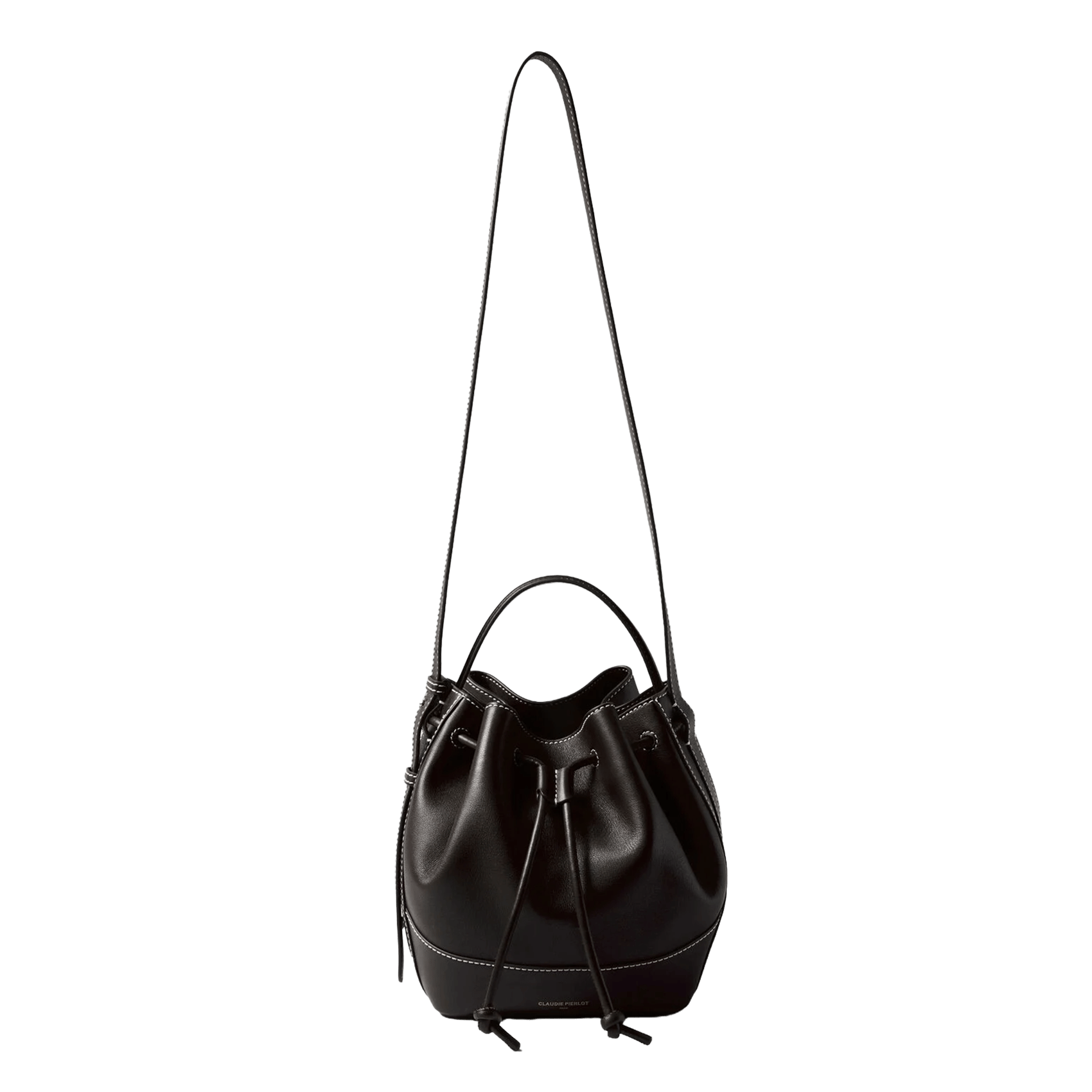 Sac bandoulière sceau en cuir CLAUDIE PIERLOT Noir