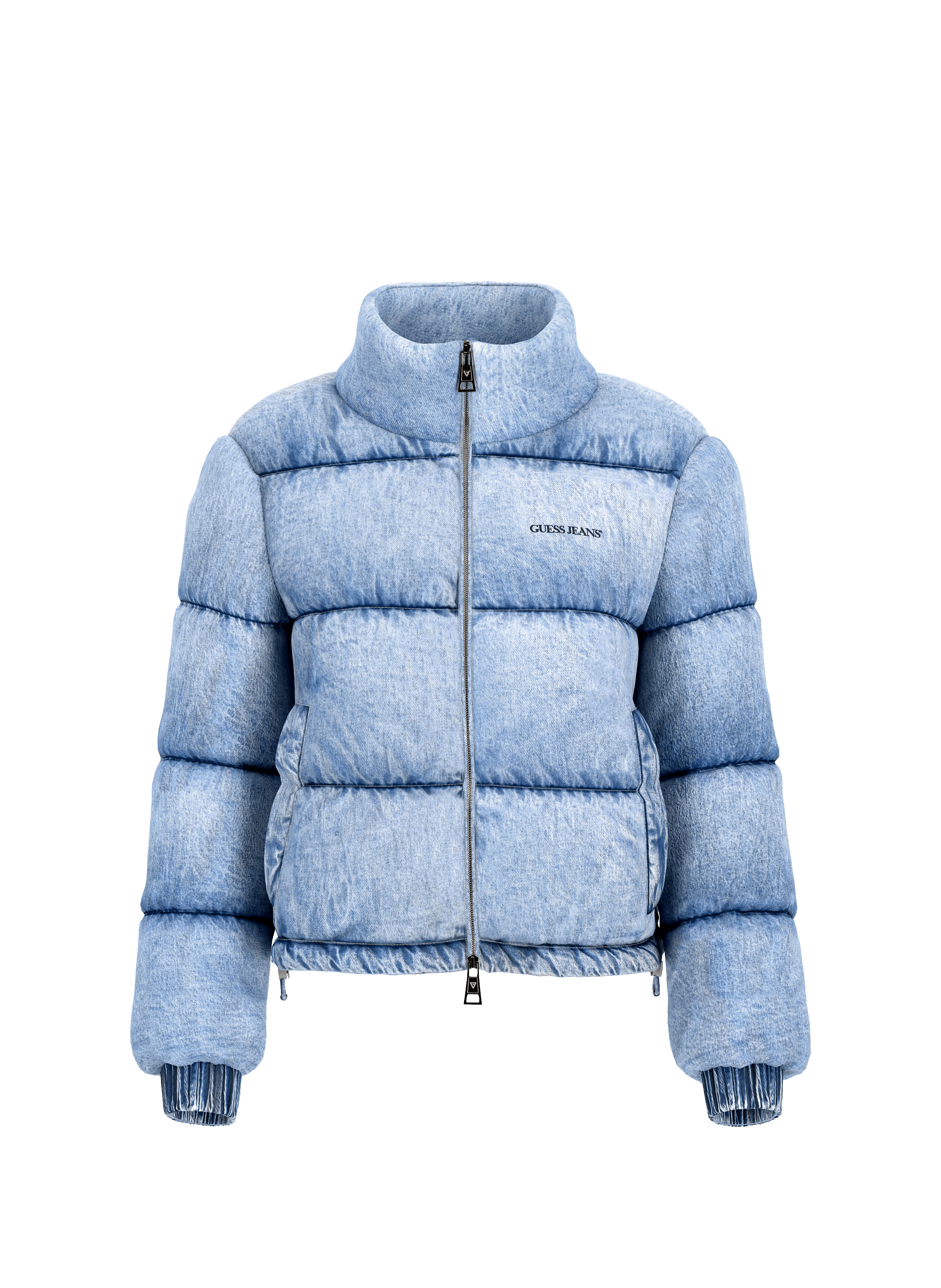 Doudoune matelassée en denim de coton GUESS Bleu