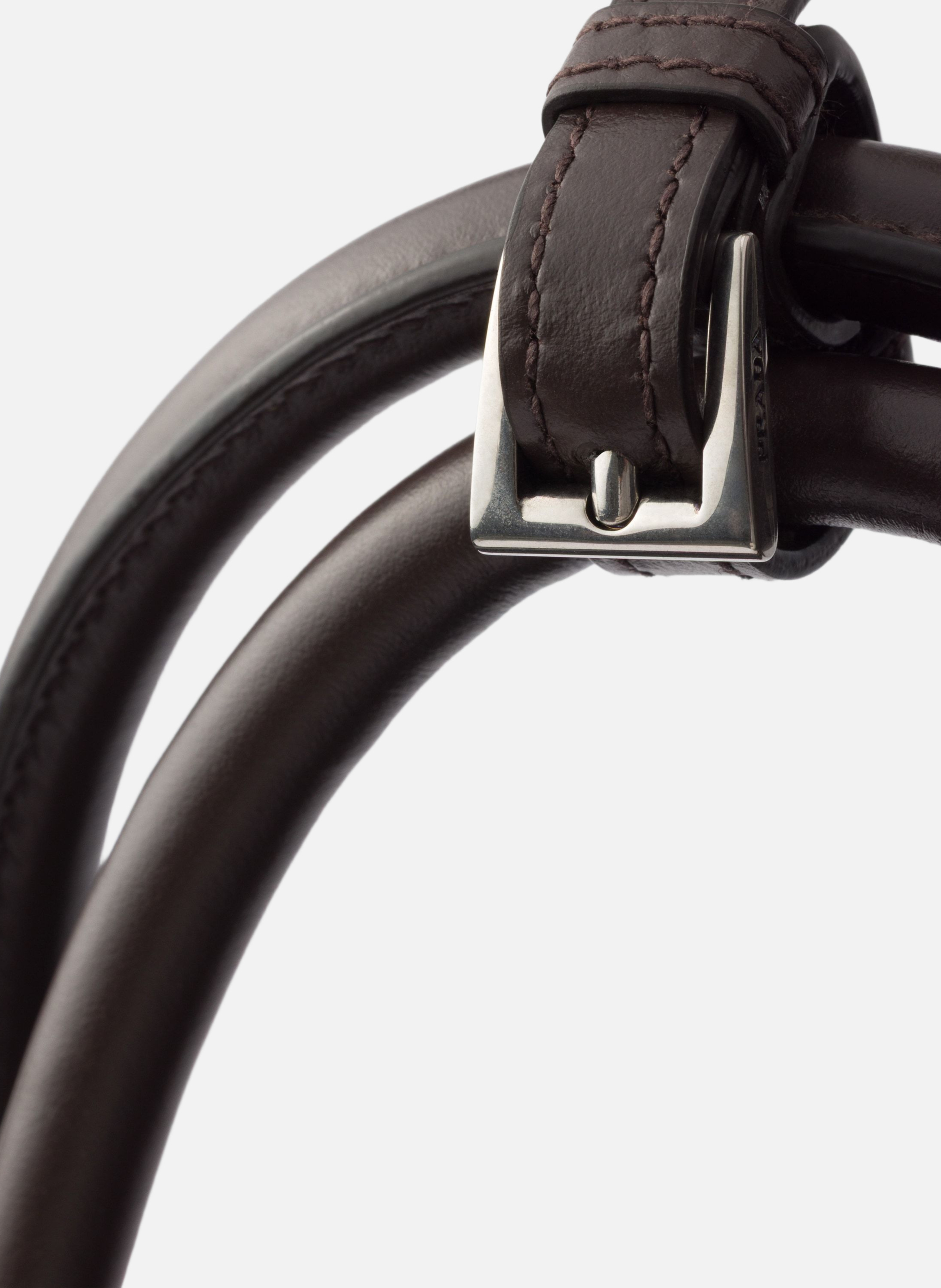 Sac prada buckle en suède avec ceinture PRADA Marron