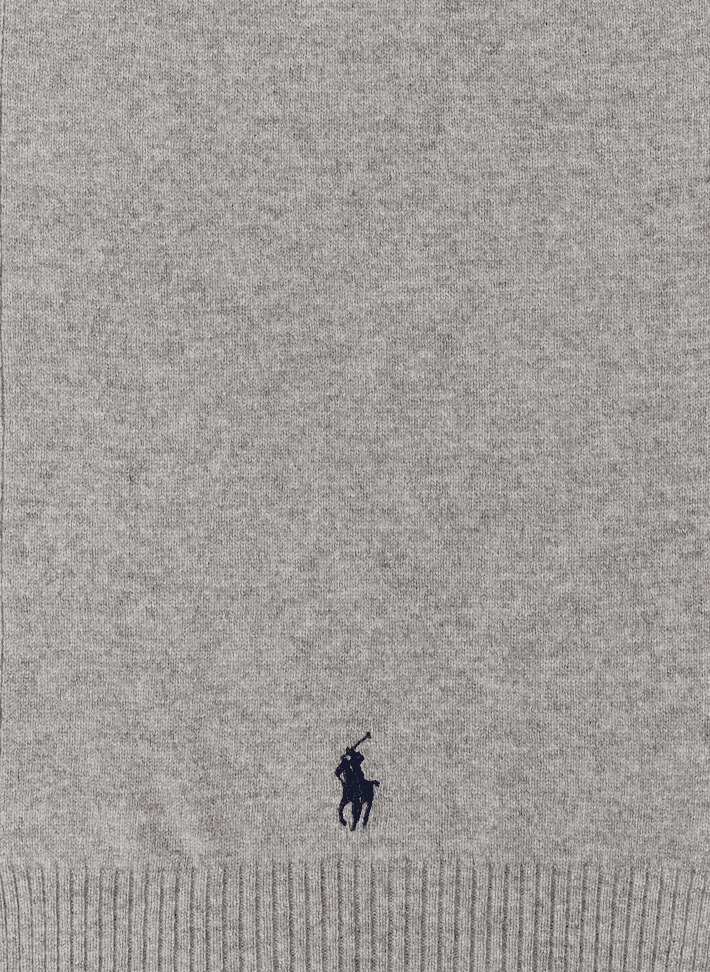 Straight embroidered merino wool scarf POLO RALPH LAUREN Grey