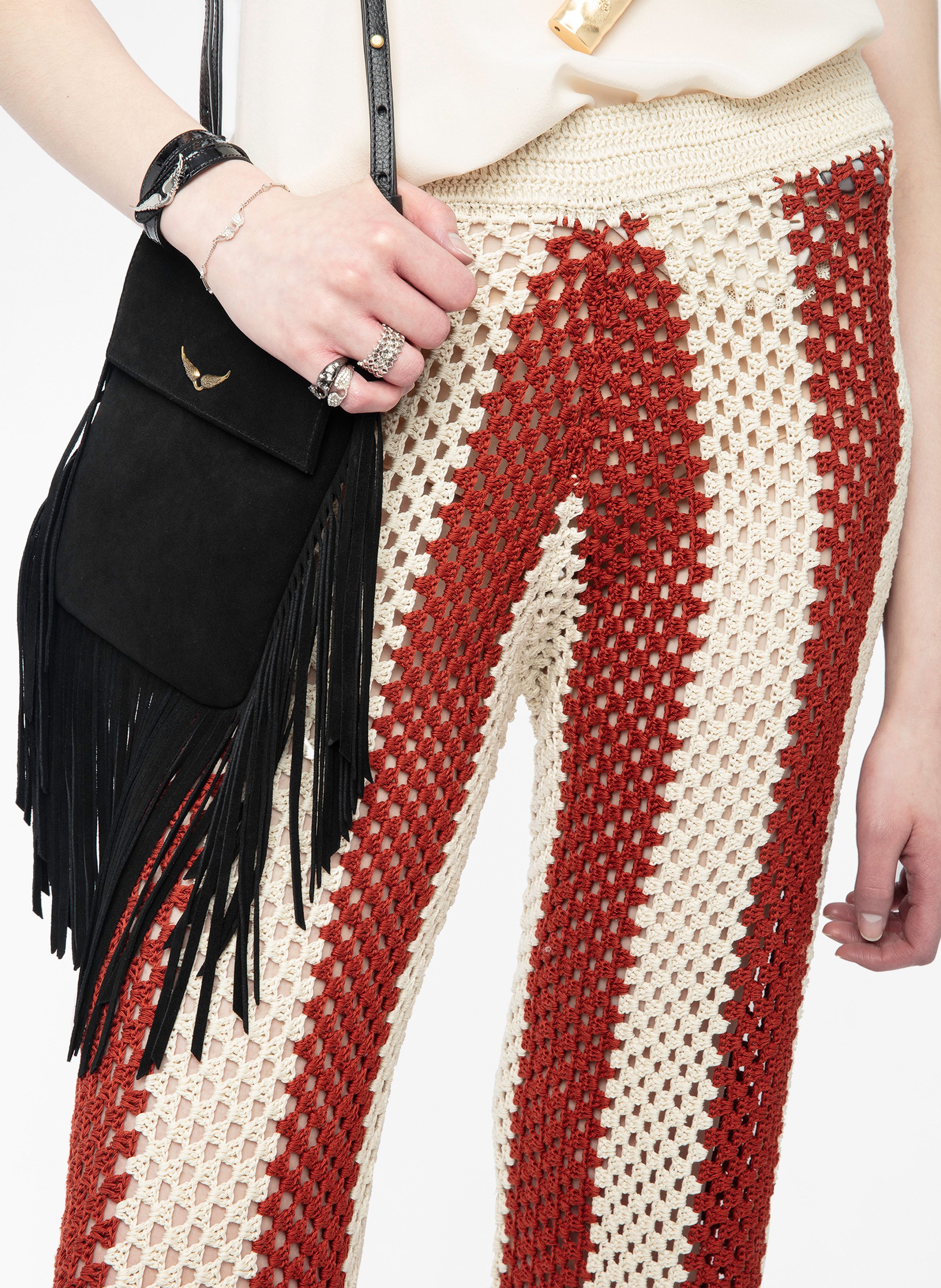 Pantalon droit en crochet pia ZADIG&VOLTAIRE Blanc