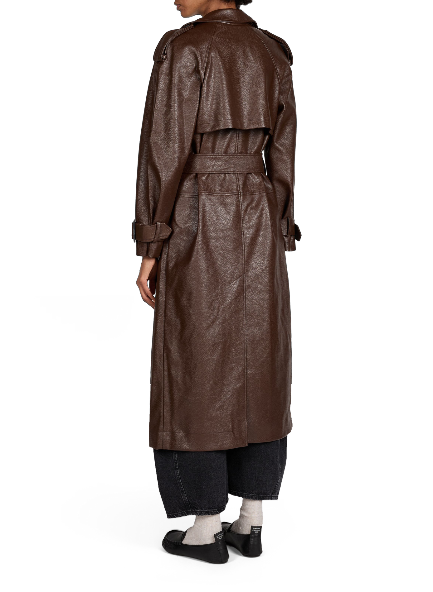 Grained straight trench coat TOPSHOP Brown