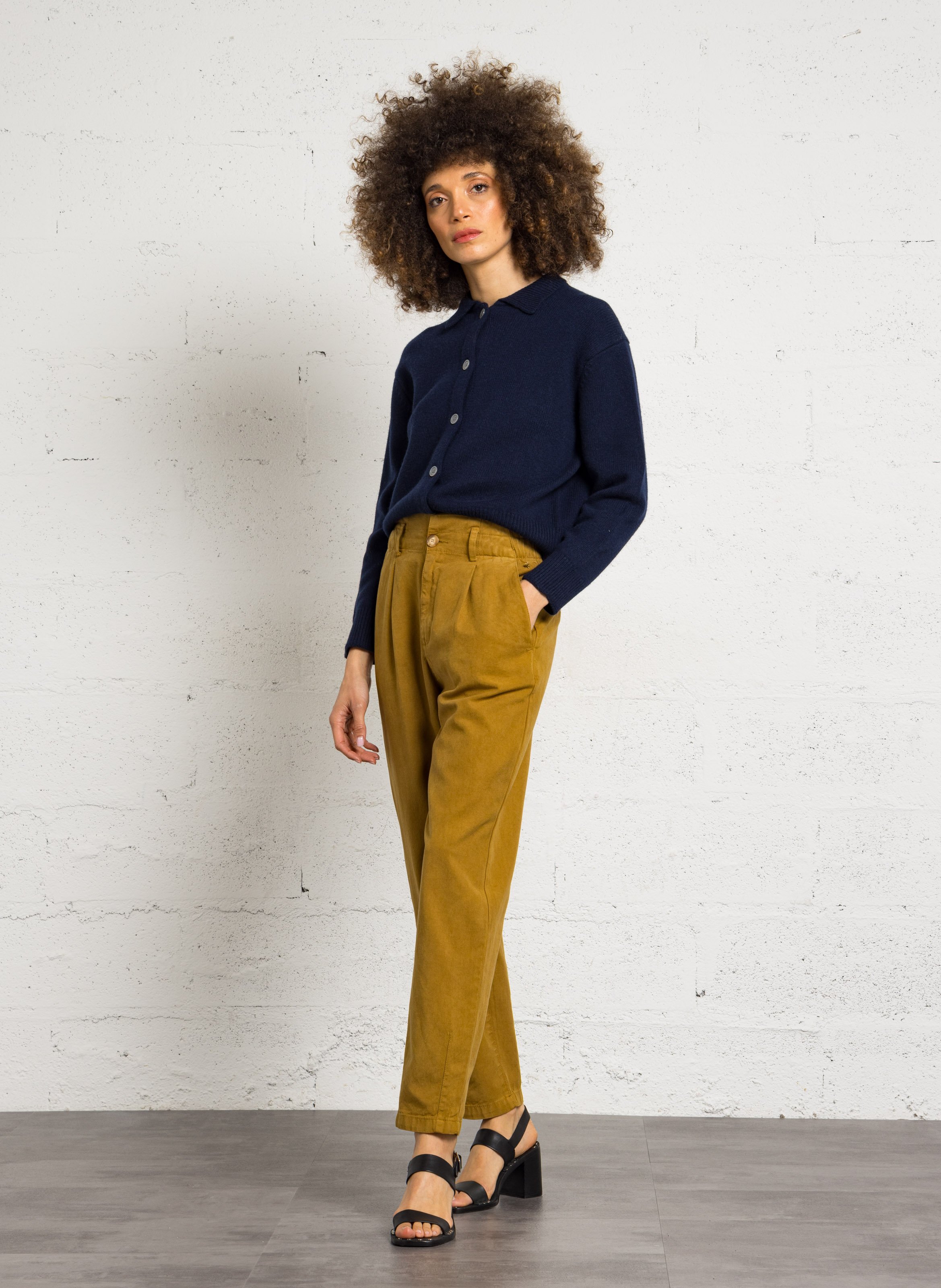 Cardigan court uni en laine peter MAISON 123 Bleu