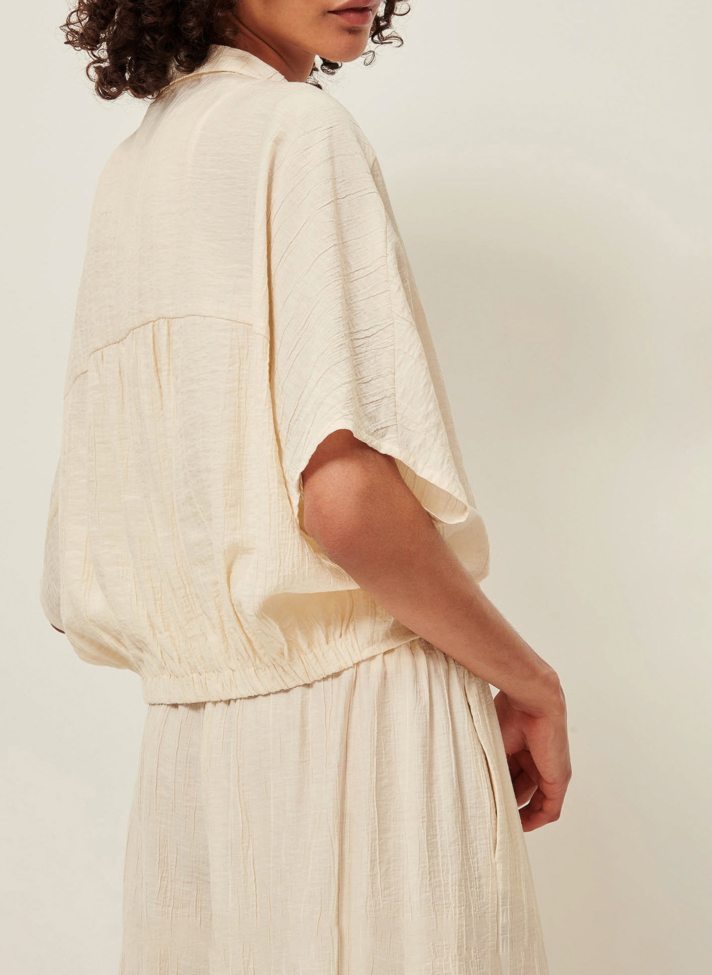 Chemise ample nouée en linon antique alfassa SESSUN Beige