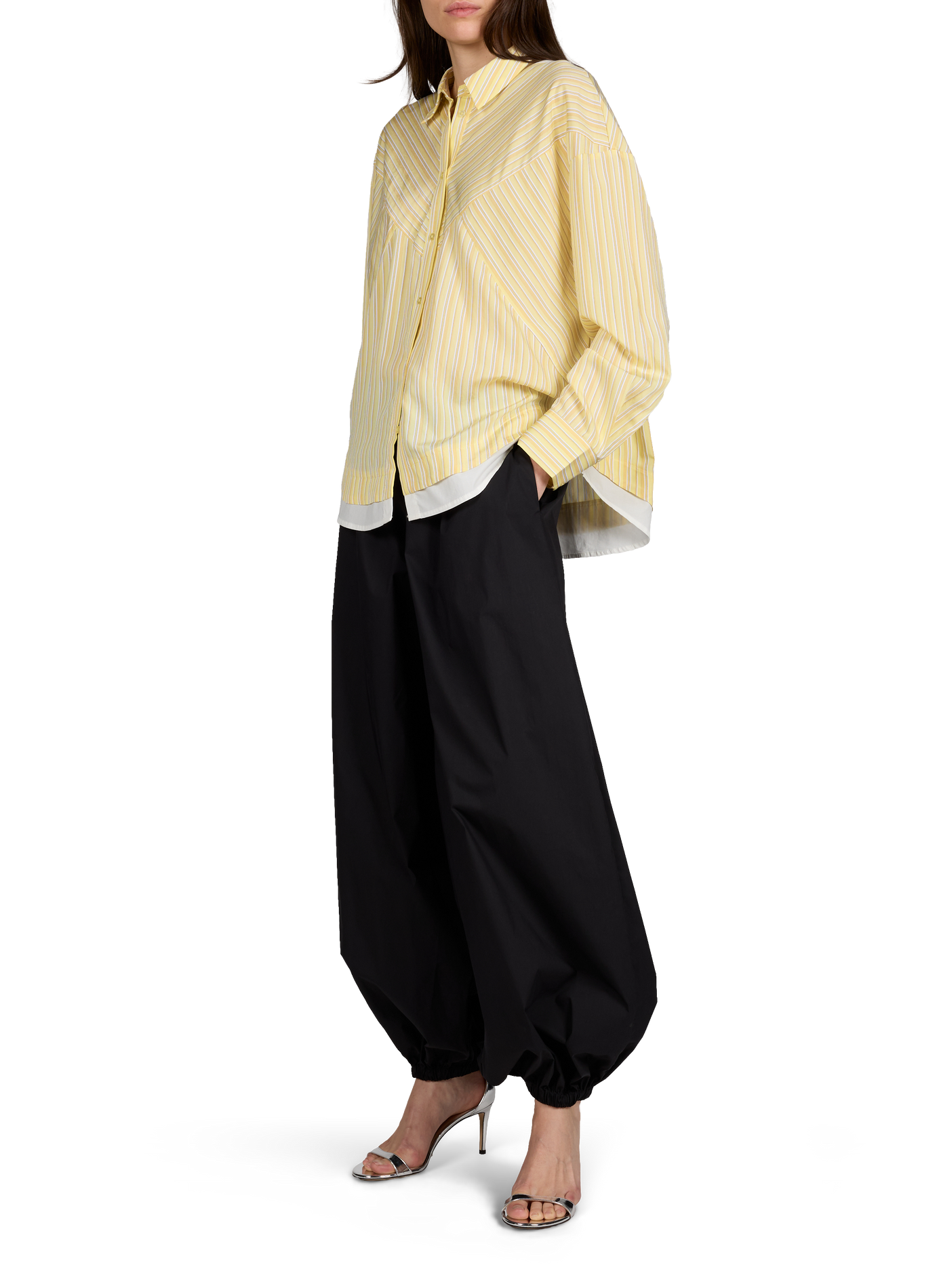 Chemise à rayures OBJECT Jaune