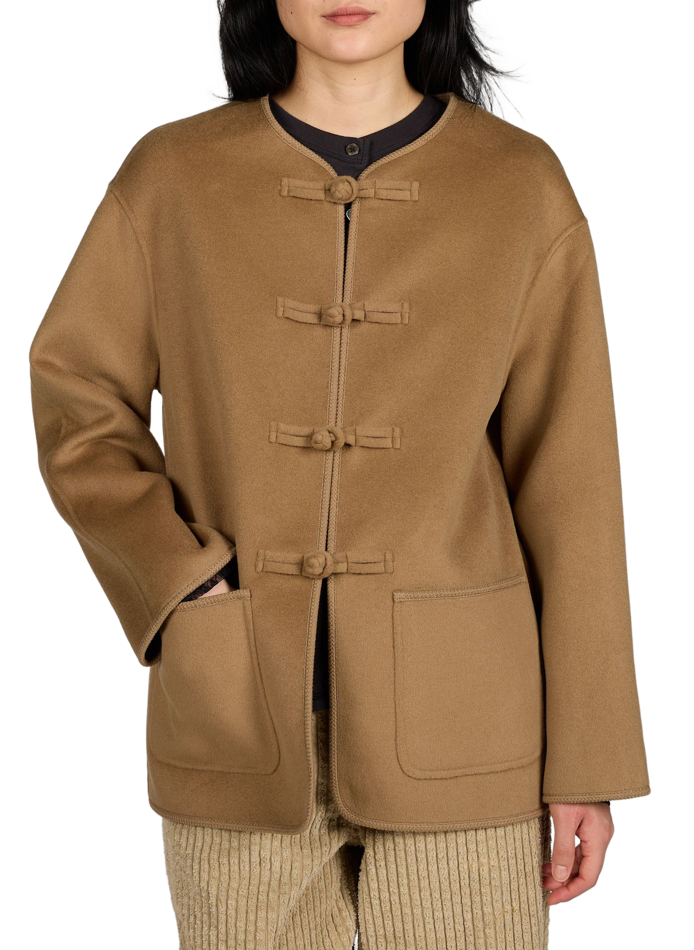 Fitted wool and cashmere jacket ROHE FRAMES Brown