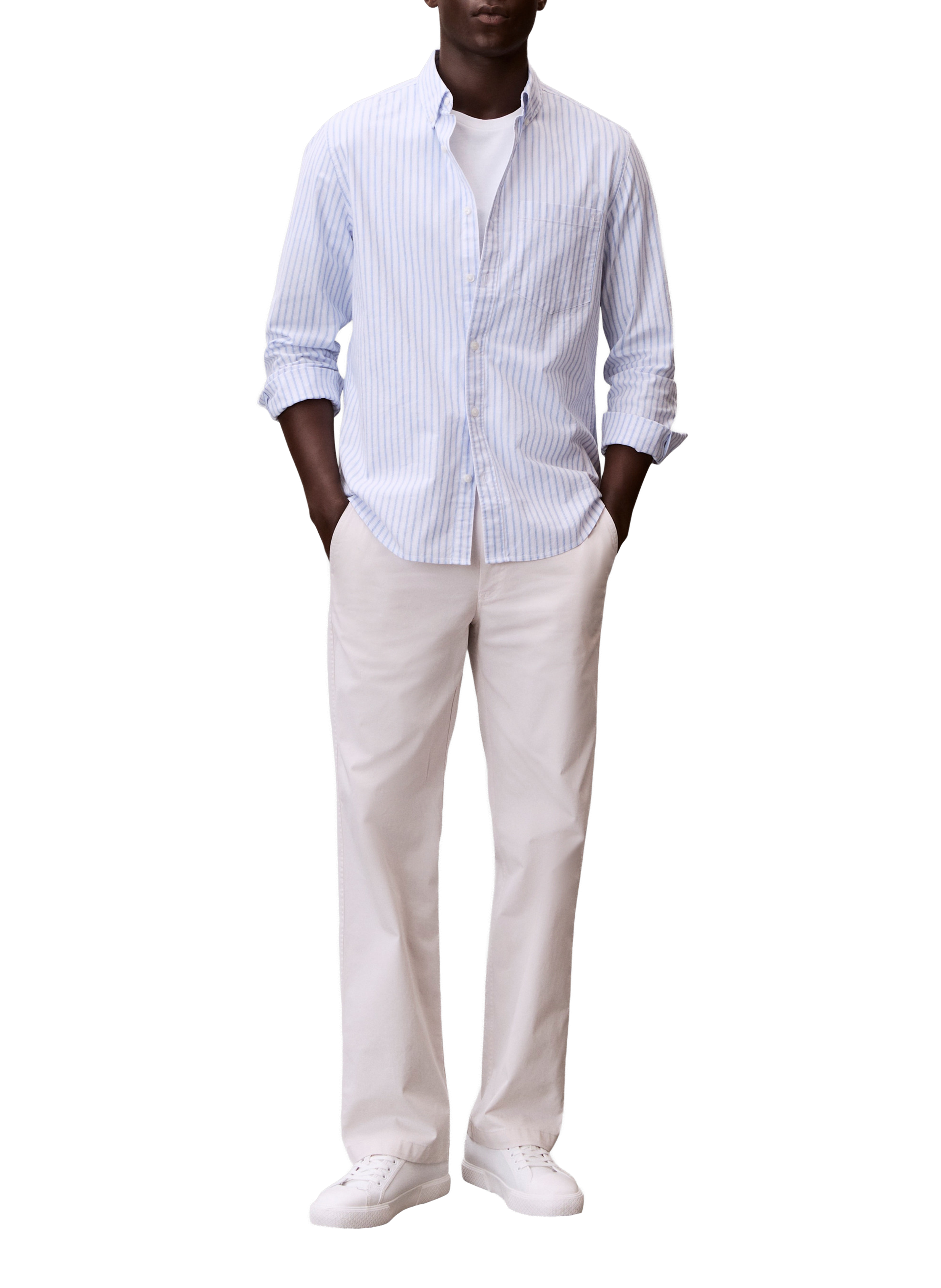 Pantalon droit chino 90's en coton mélangé CALVIN KLEIN Beige