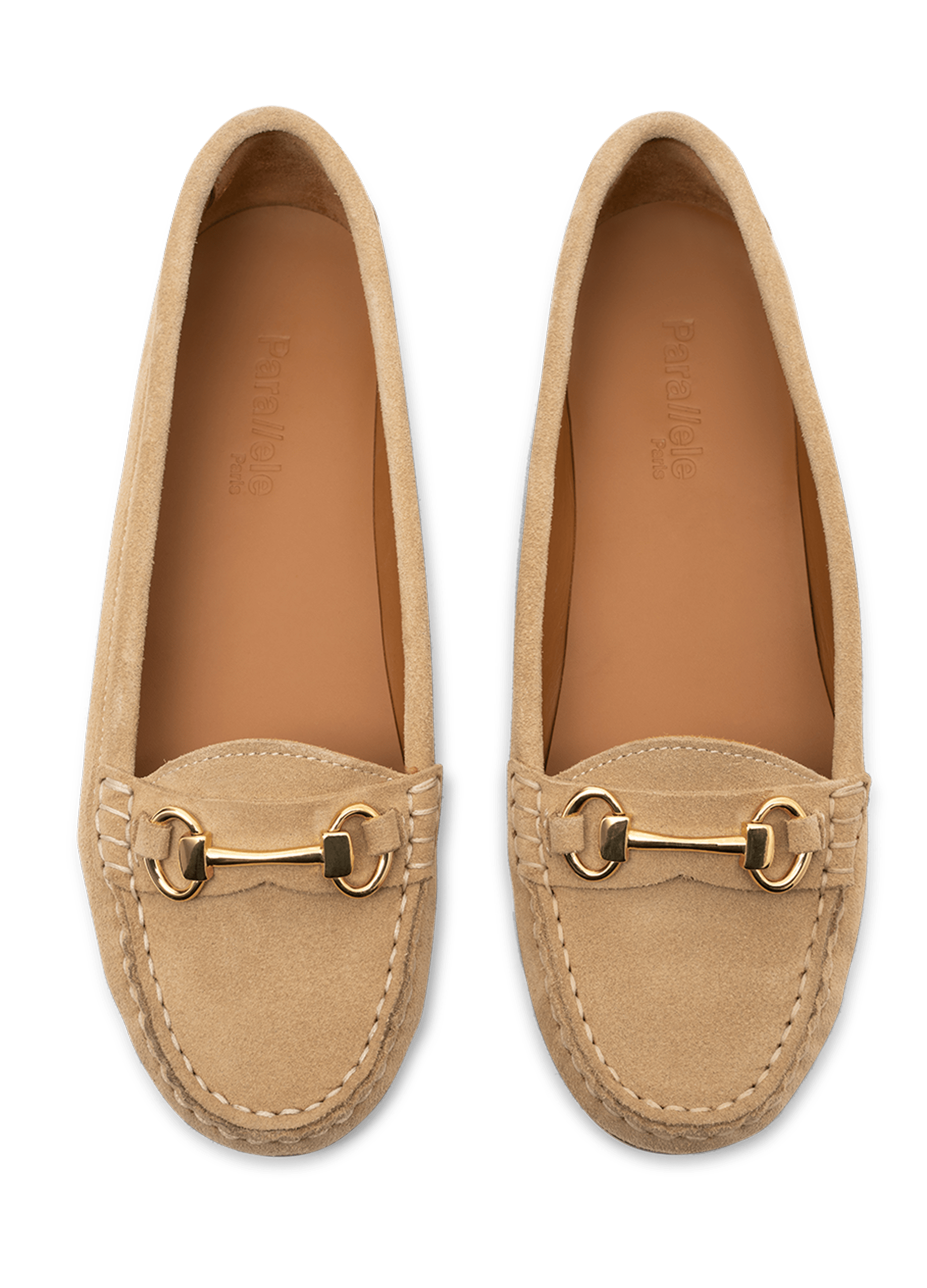 Mocassins guia en veau velours PARALLELE Beige