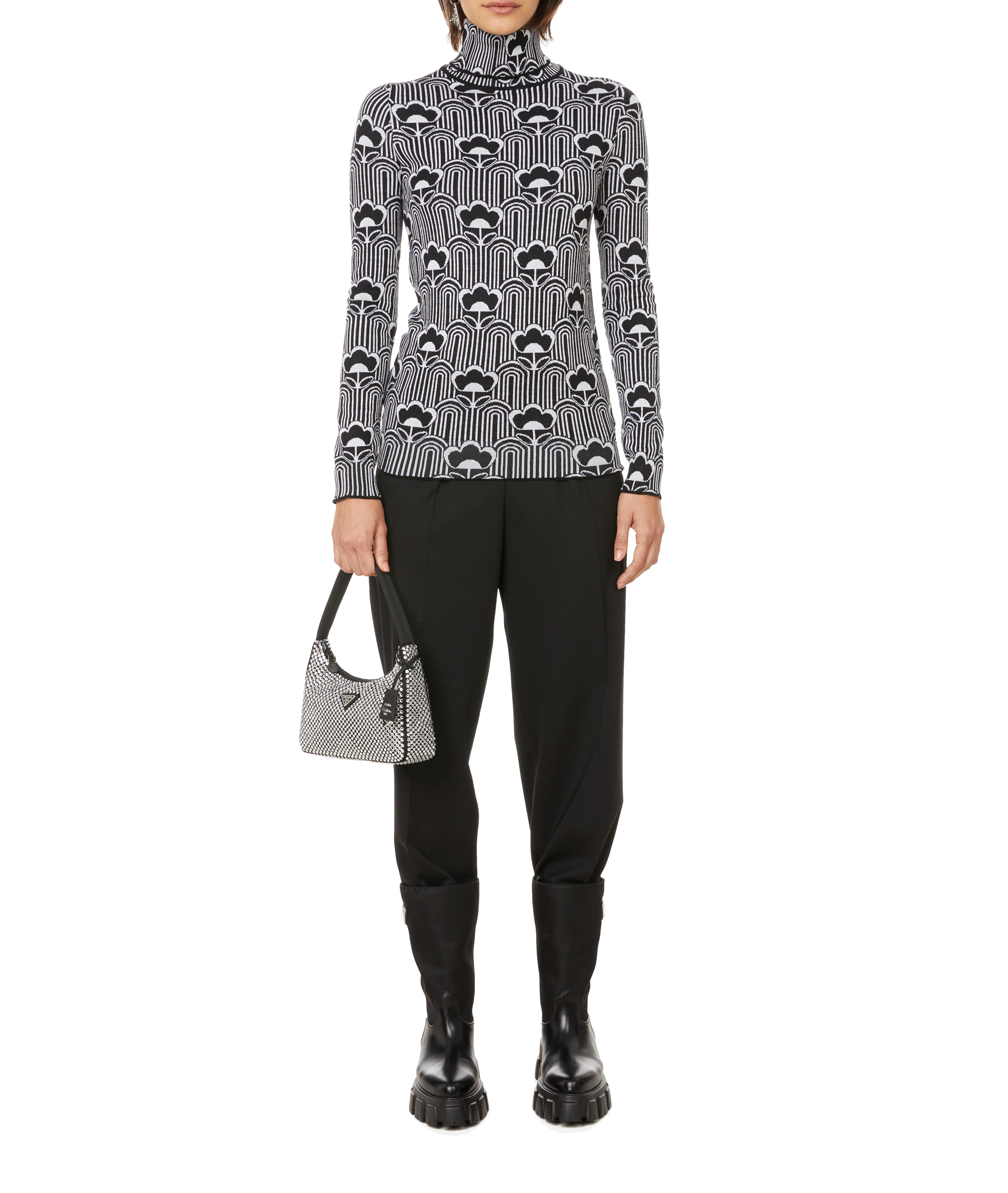 Pullover mit Print aus Schurwolle PRADA Mehrfarbig