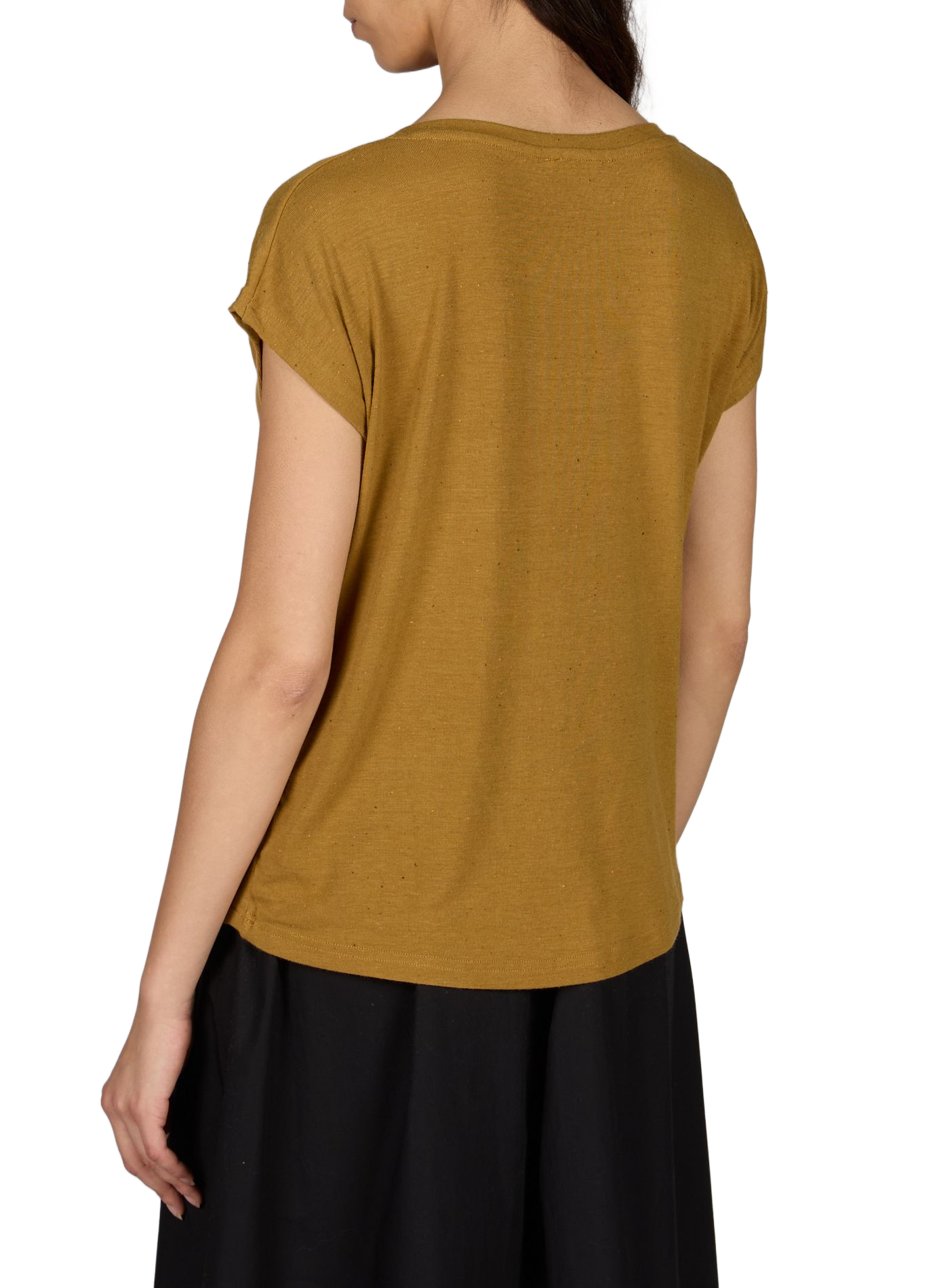 Speckled V-neck flowy t-shirt ARTLOVE Brown