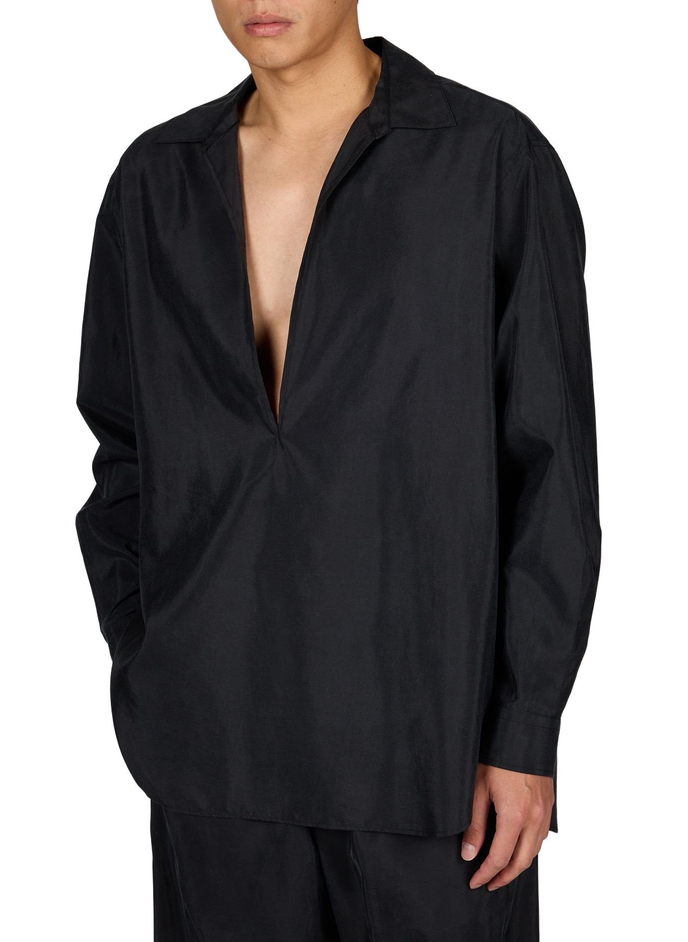 Camisa holgada de seda SSSTEIN Negro